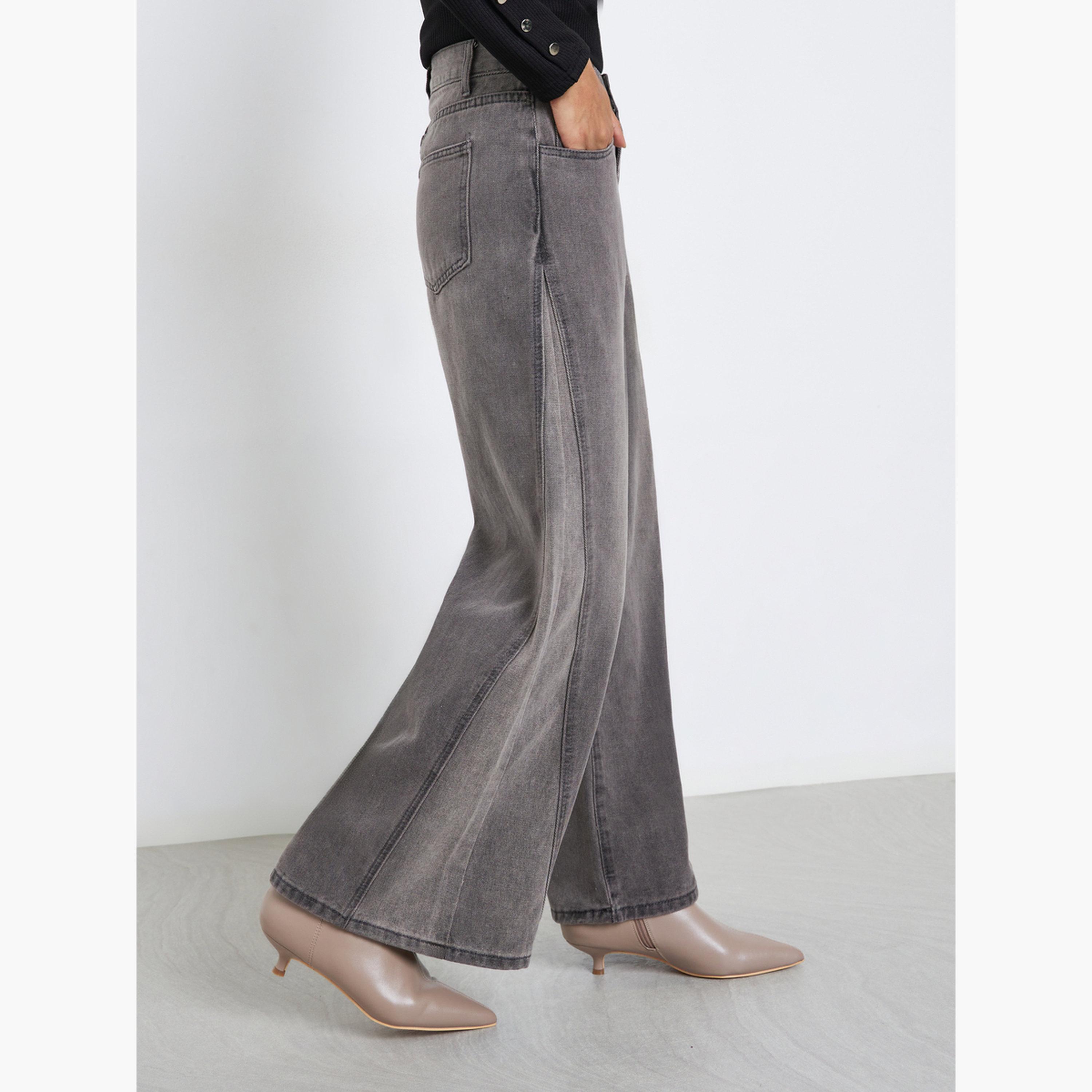 Styli Women High Rise Triangle Panelled Side Seam Wide Leg Jeans-women-clothing-bottoms-jeans-image-4
