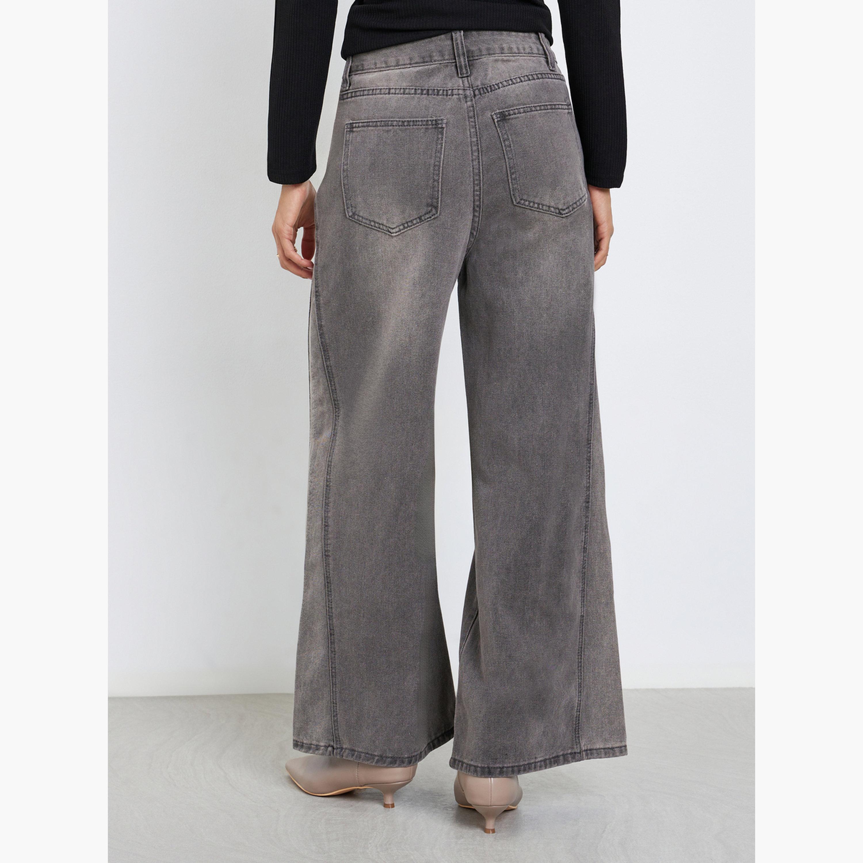 Styli Women High Rise Triangle Panelled Side Seam Wide Leg Jeans-women-clothing-bottoms-jeans-image-5