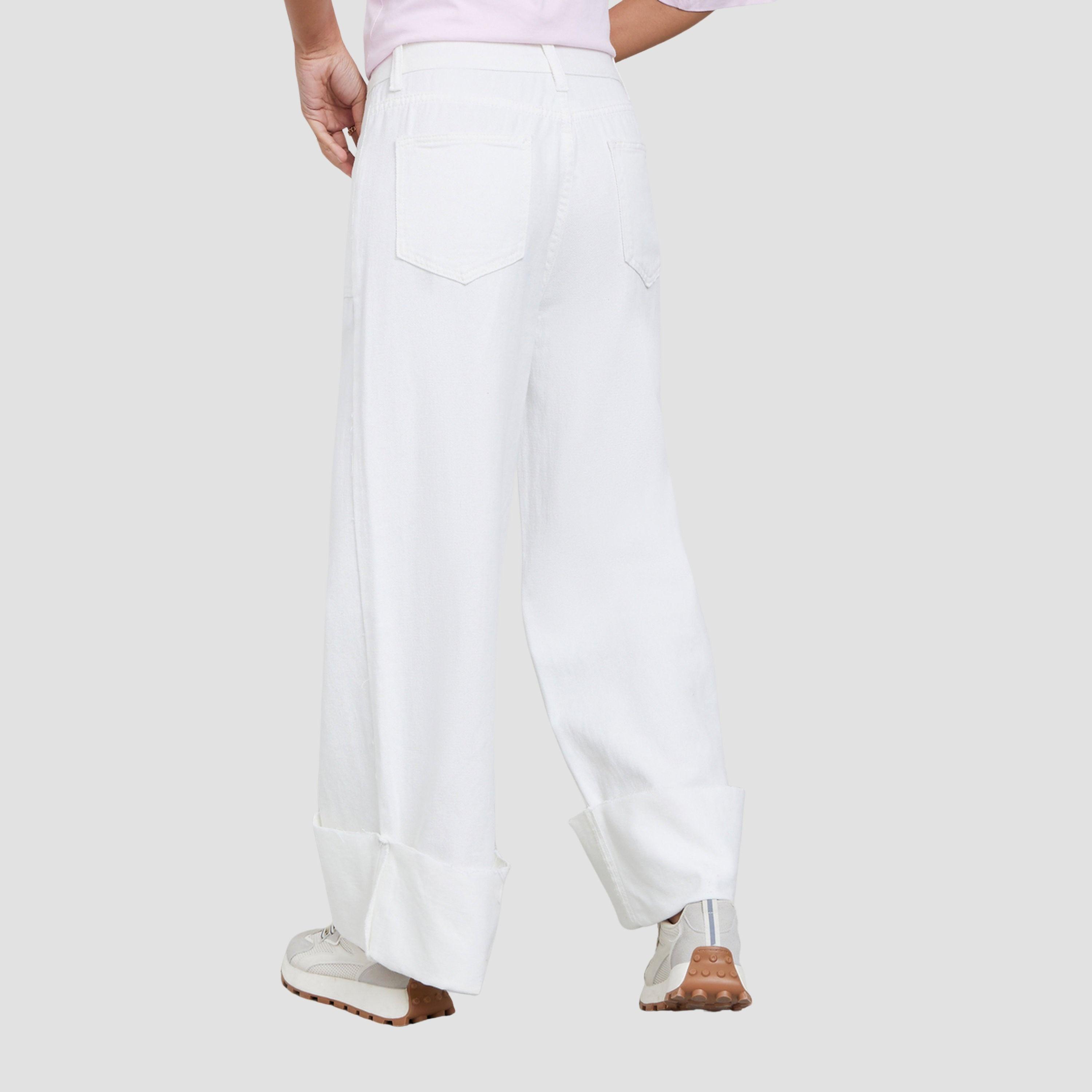 ستايلي - بنطال جينز واسع الساق بخصر مرتفع وحافة قابلة للطي للنساء-women-clothing-bottoms-jeans-image-5