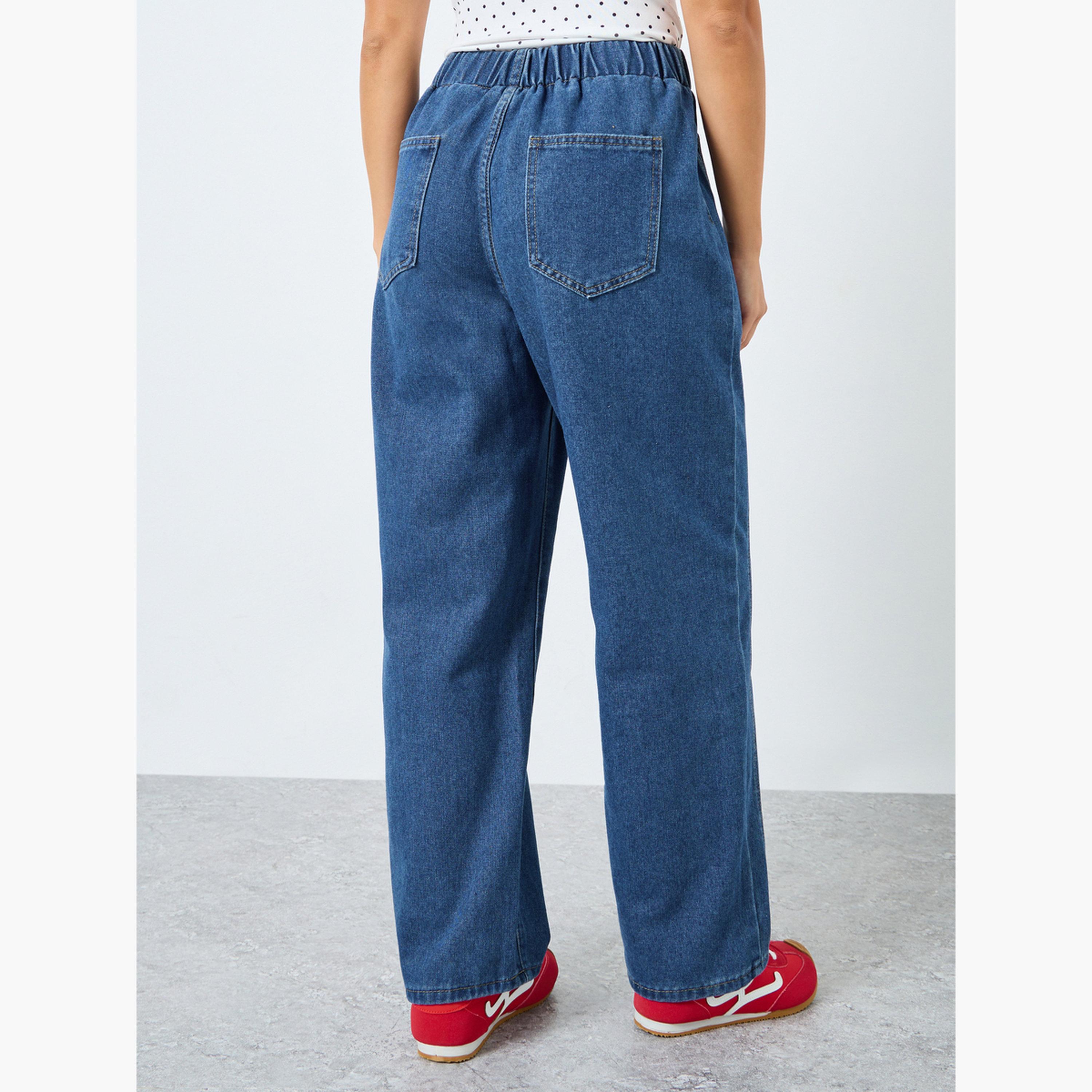 Styli Women Barrel Fit Jeans with Cut and Sew Panel-women-clothing-bottoms-jeans-image-4