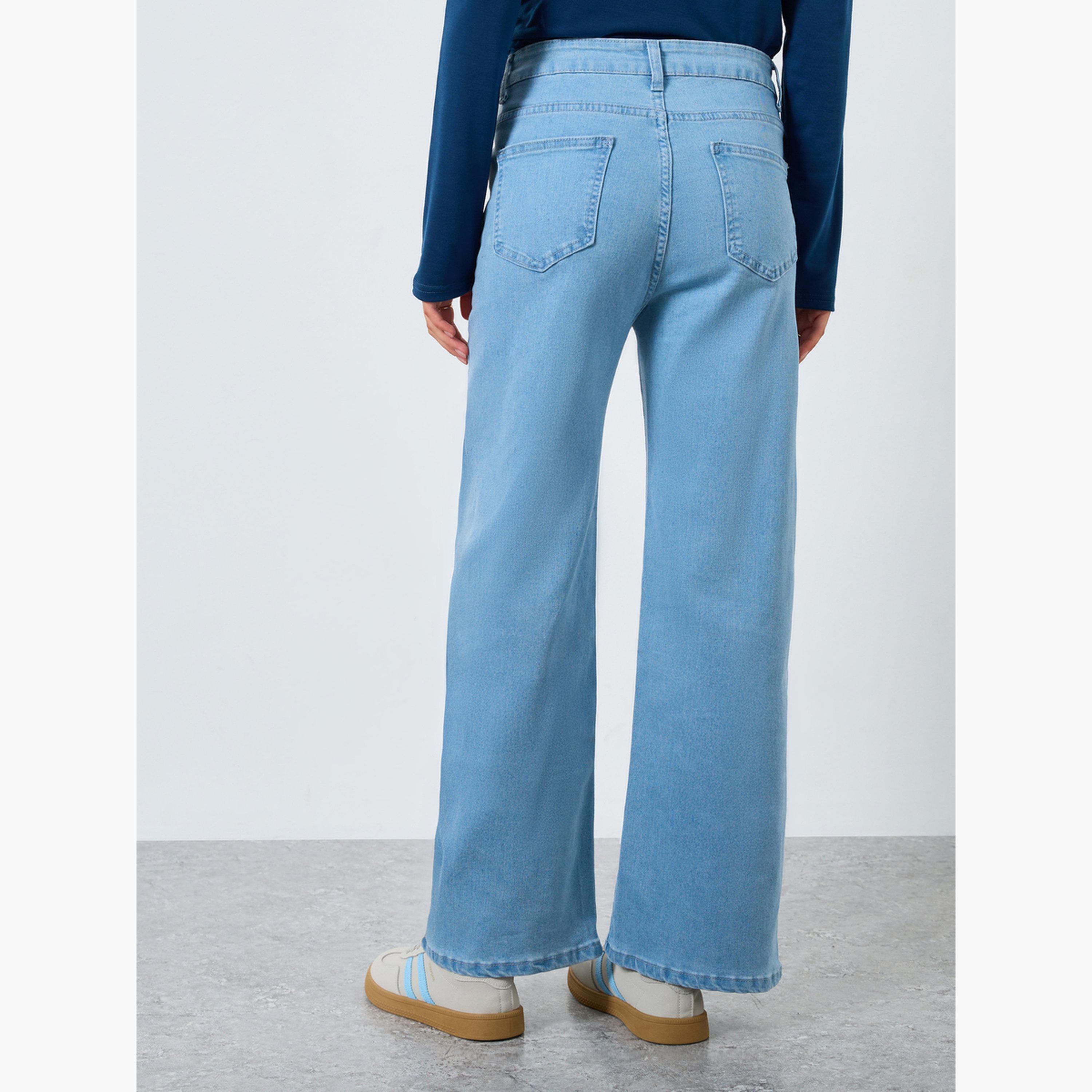 Styli High Rise Light Blue Straight Leg Jeans-women-clothing-bottoms-jeans-image-4