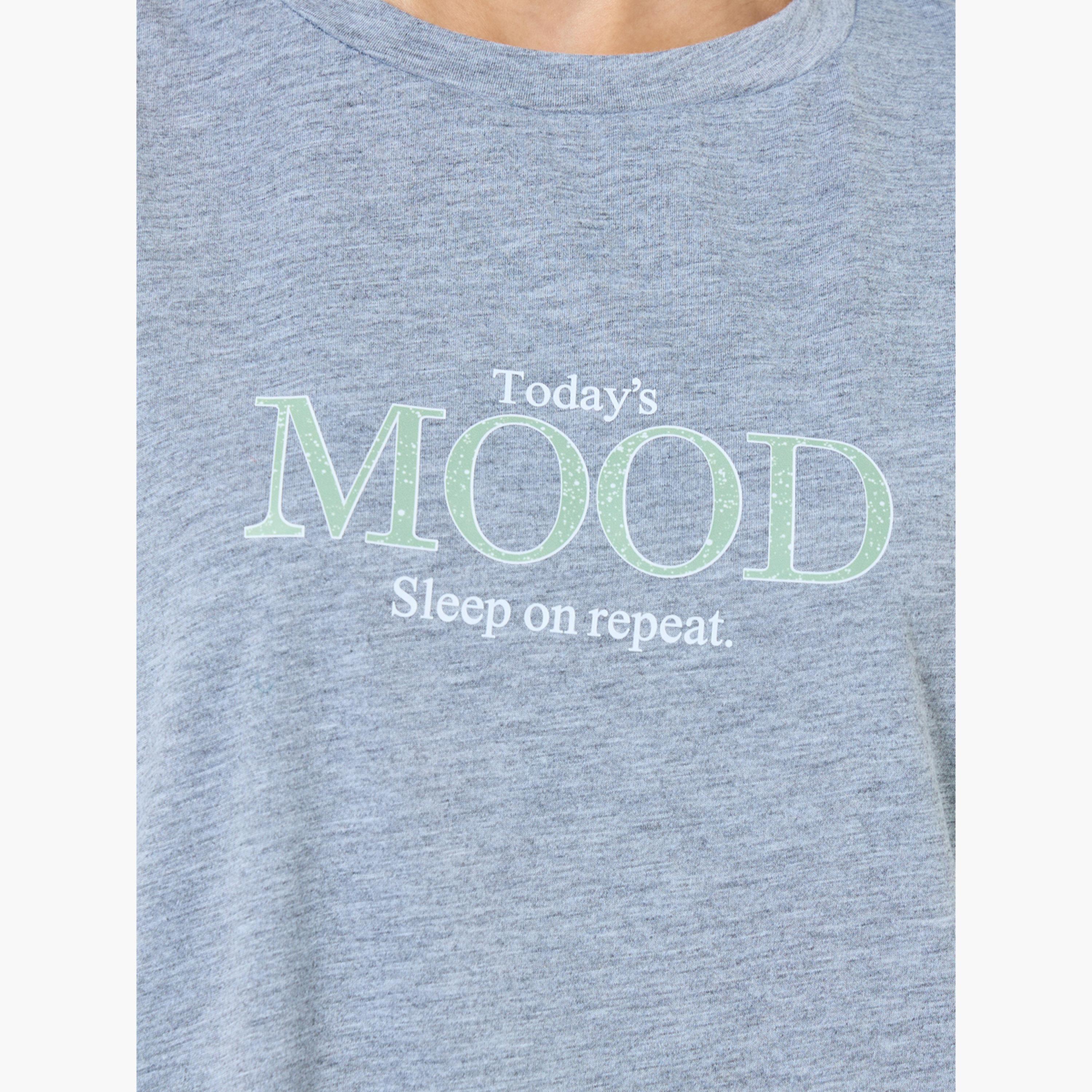Styli Women Mood Graphic Drop Shoulder T-Shirt and Pyjama Set-women-clothing-nightwear-pyjamas-longsets-image-5