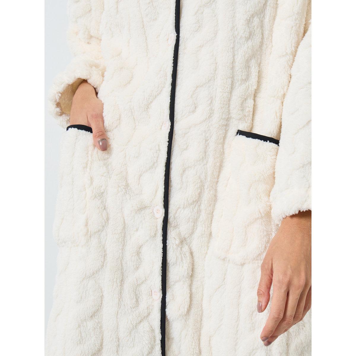 Styli Cable Fleece Contrast Trim Nightshirt Dress-women-clothing-nightwear-nighties-image-3