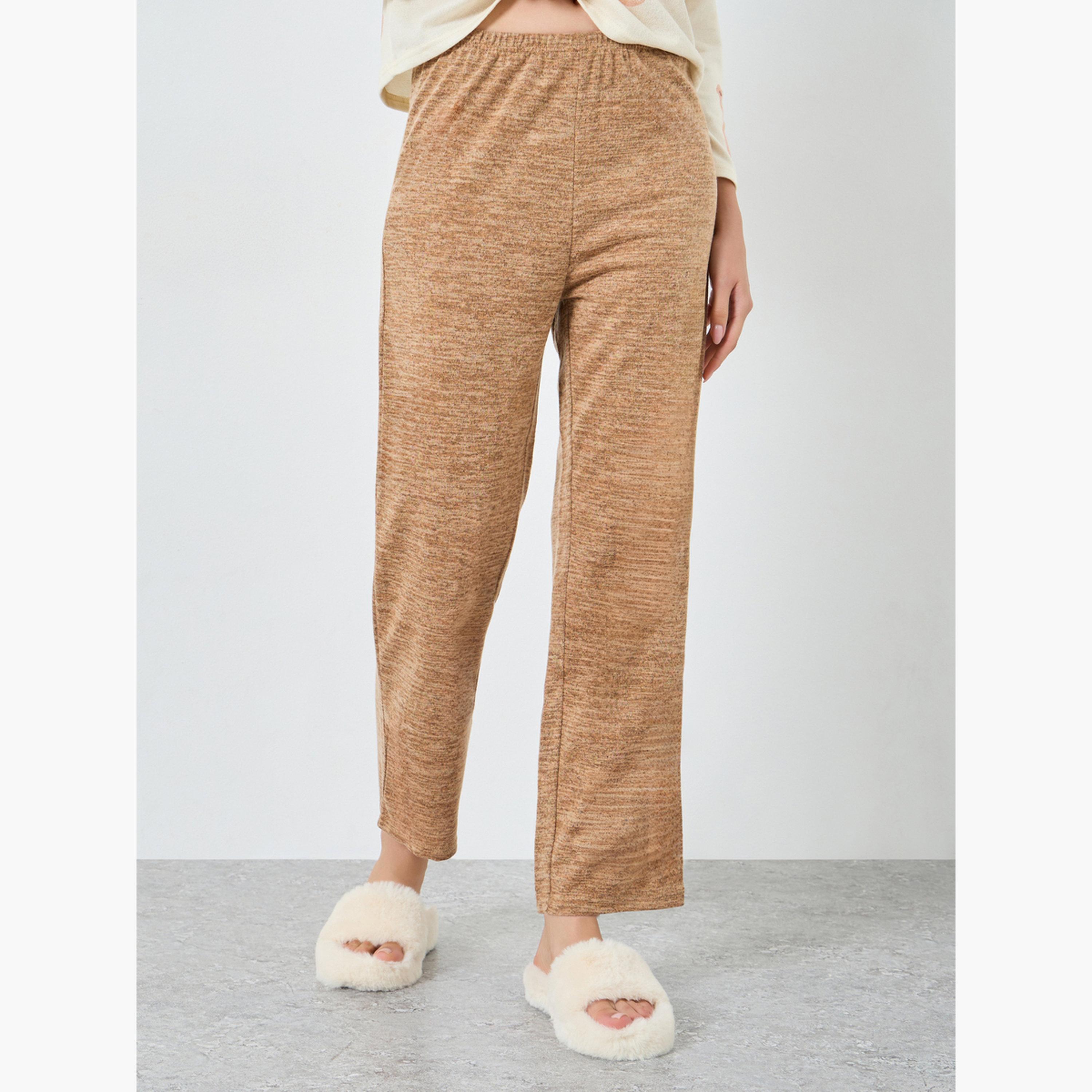 Take Two Cozy Beige Bear Print T-Shirt and Pyjama Set-women-clothing-nightwear-pyjamas-longsets-image-5