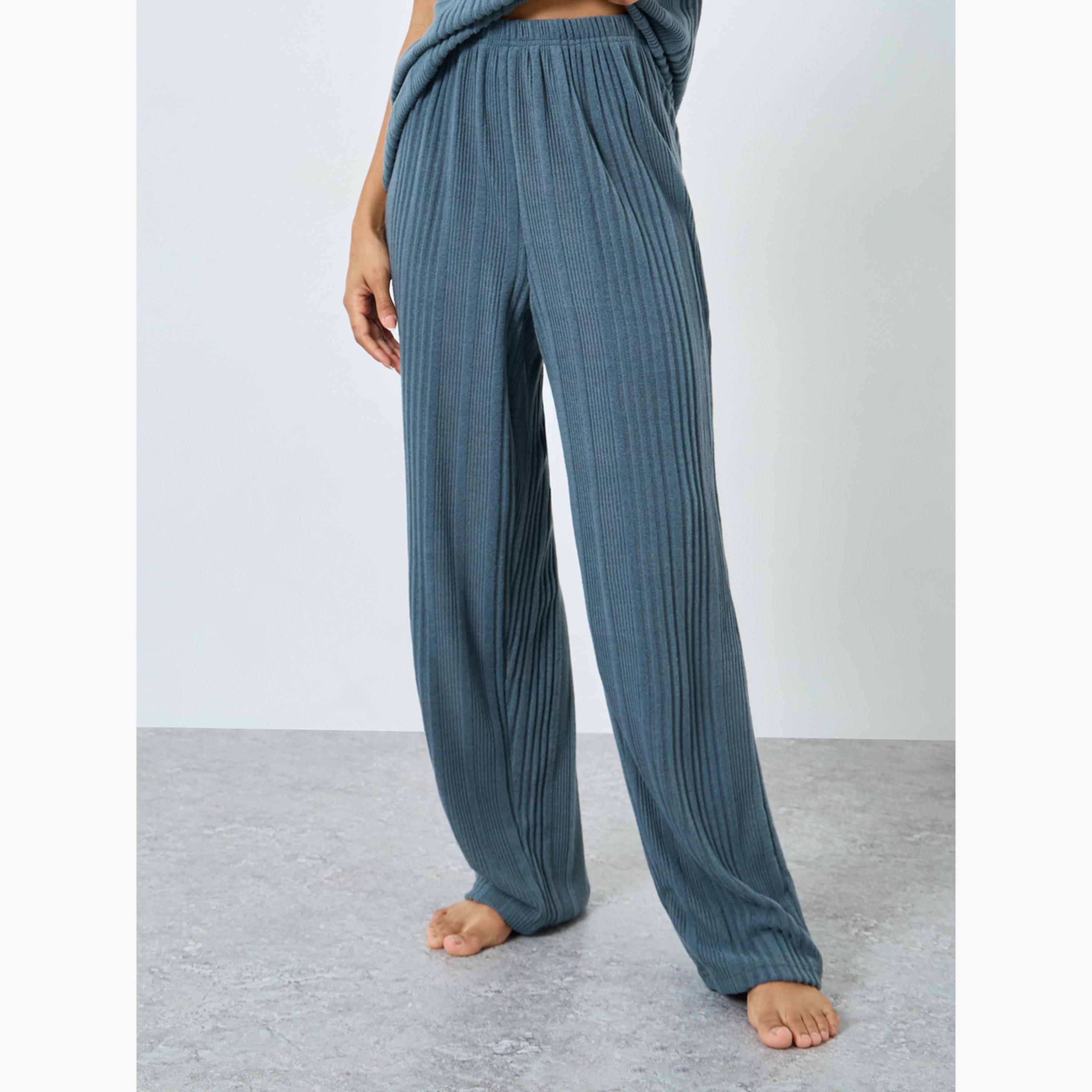 ستايلي - بيجاما قميص مضلع ممشط للنساء-women-clothing-nightwear-pyjamas-longsets-image-5