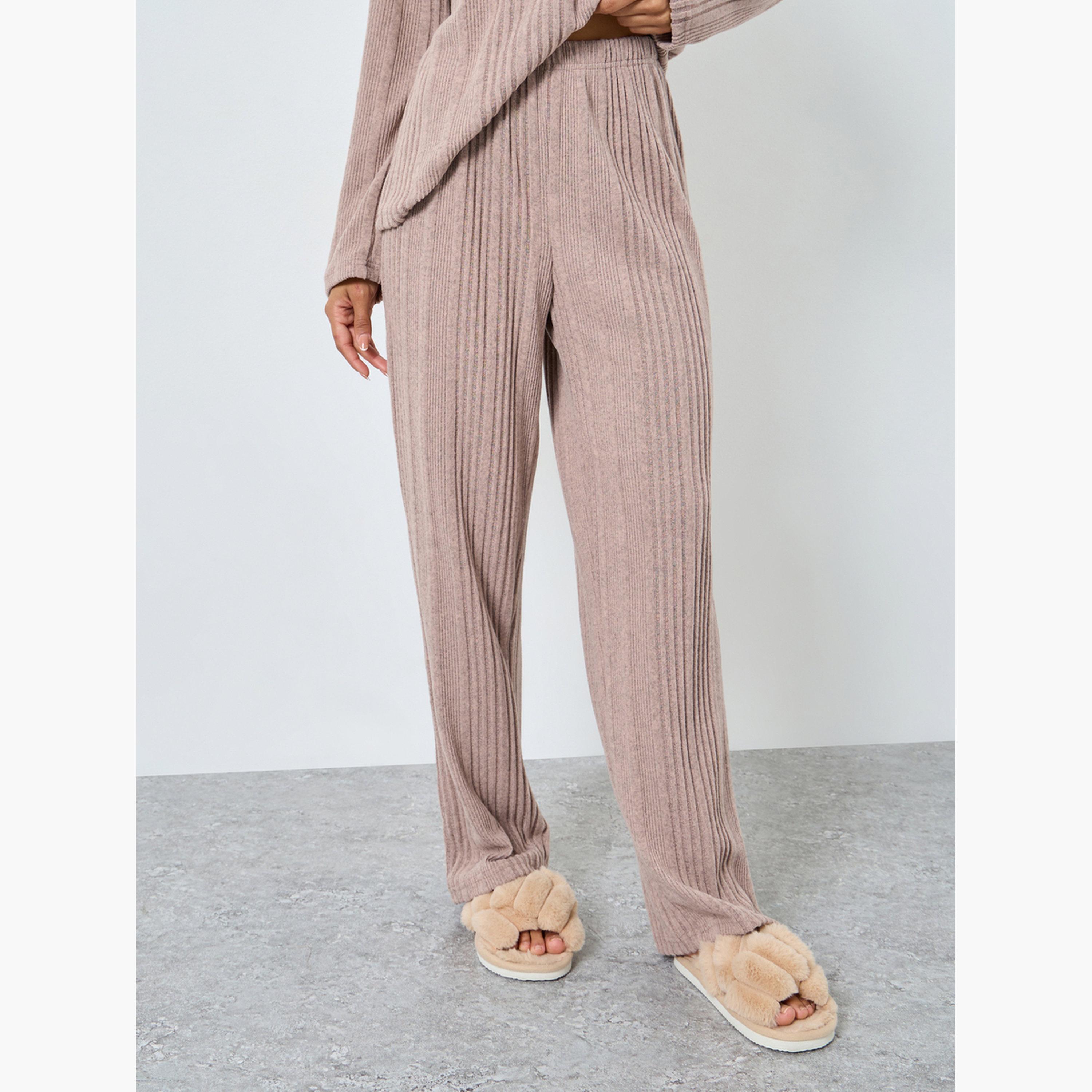 ستايلي - بيجاما قميص مضلع ممشط لون مزيج للنساء-women-clothing-nightwear-pyjamas-longsets-image-5