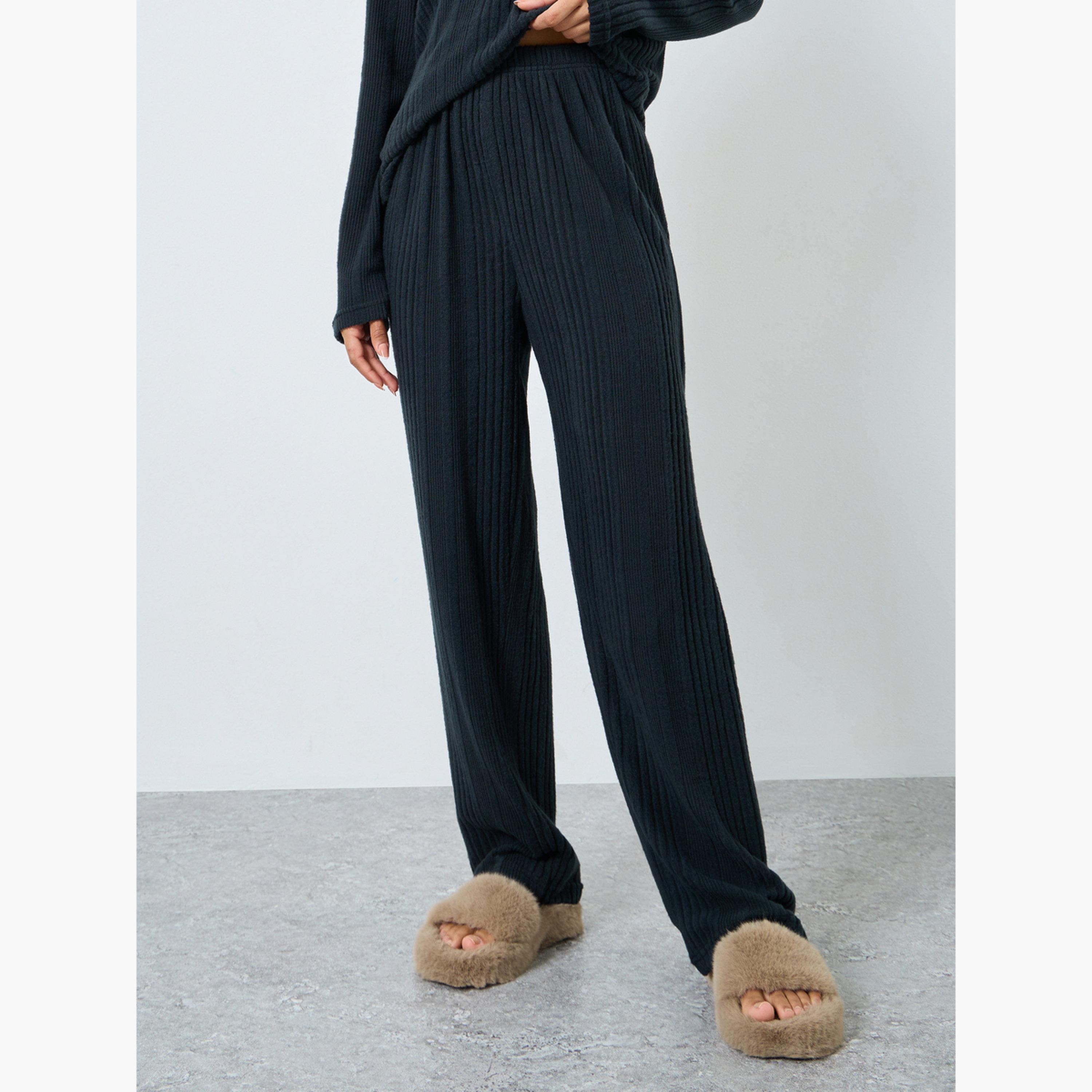 ستايلي - بيجاما قميص مضلع ممشط لون مزيج للنساء-women-clothing-nightwear-pyjamas-longsets-image-5