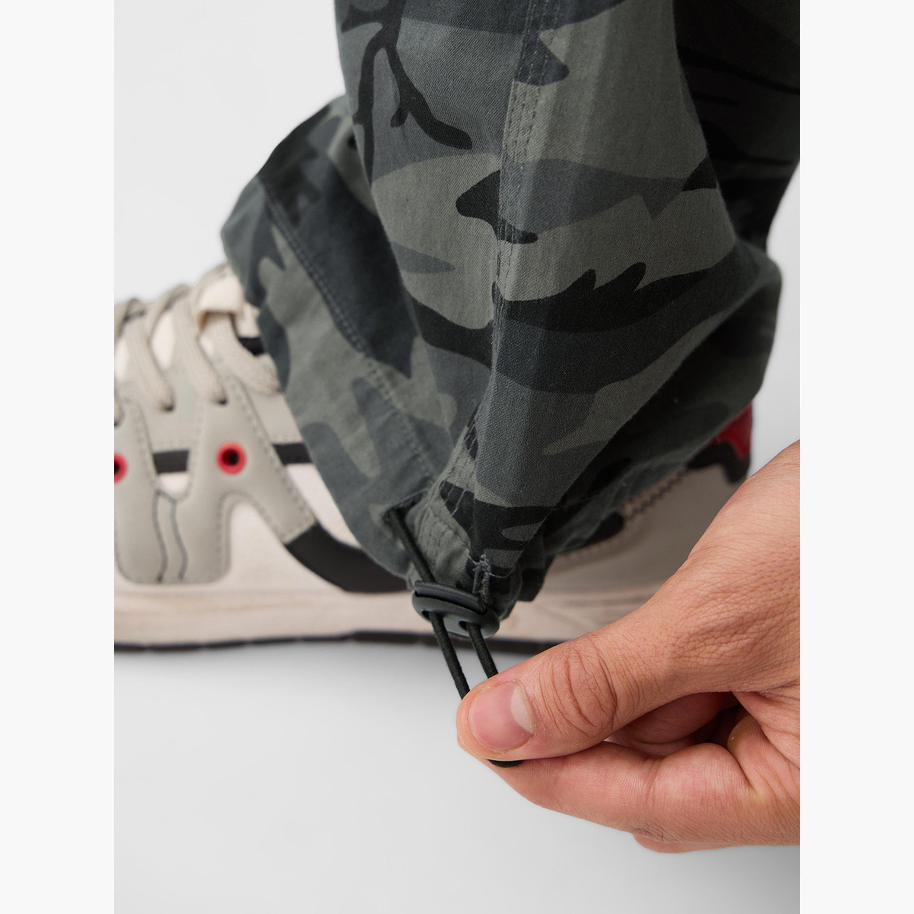The Souled Store X Styli Men Green Camo Cargo Parachute Pants-men-clothing-bottoms-trousersandchinos-trousers-image-5