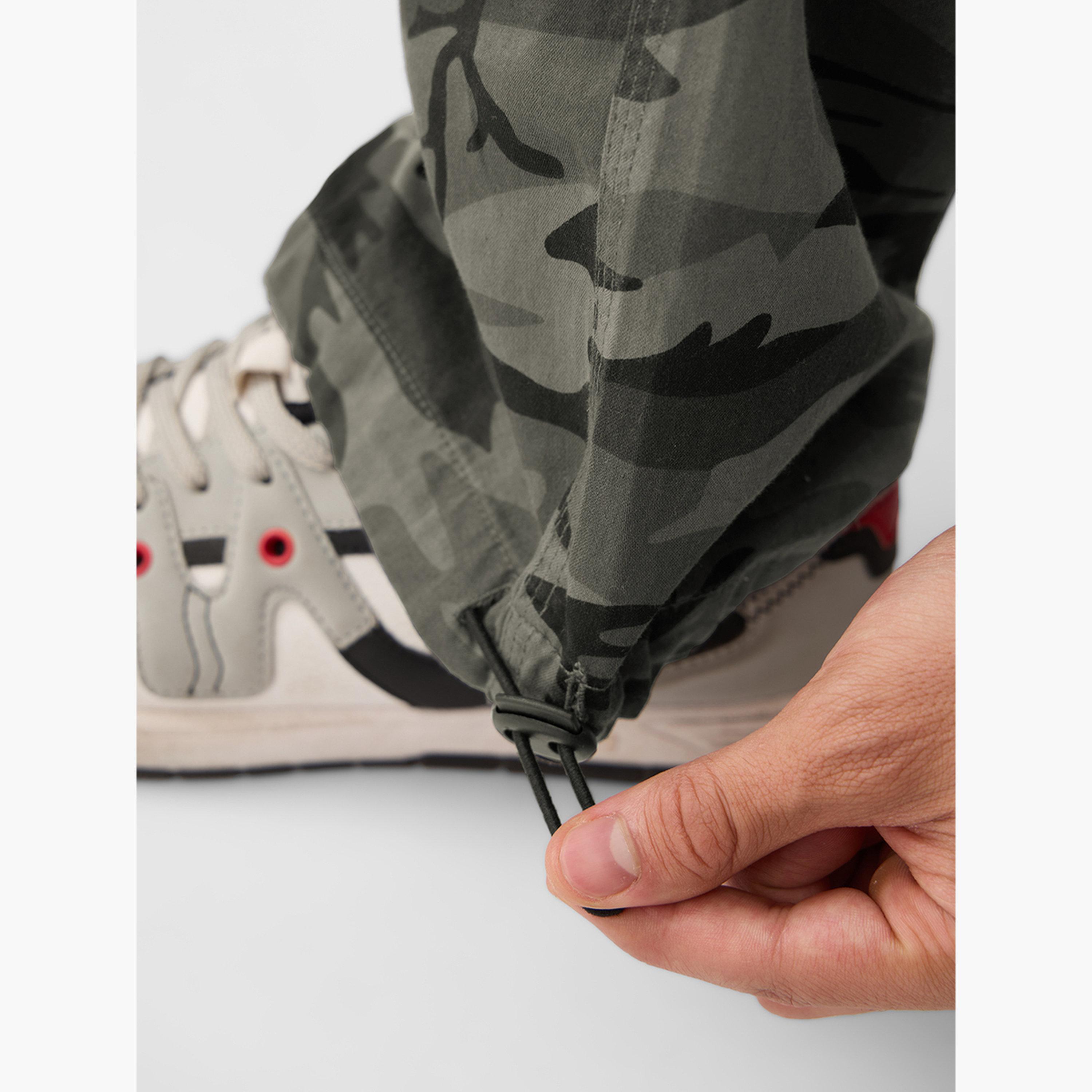 The Souled Store X Styli Men Grey Camo Cargo Parachute Pants-men-clothing-bottoms-joggers-image-6