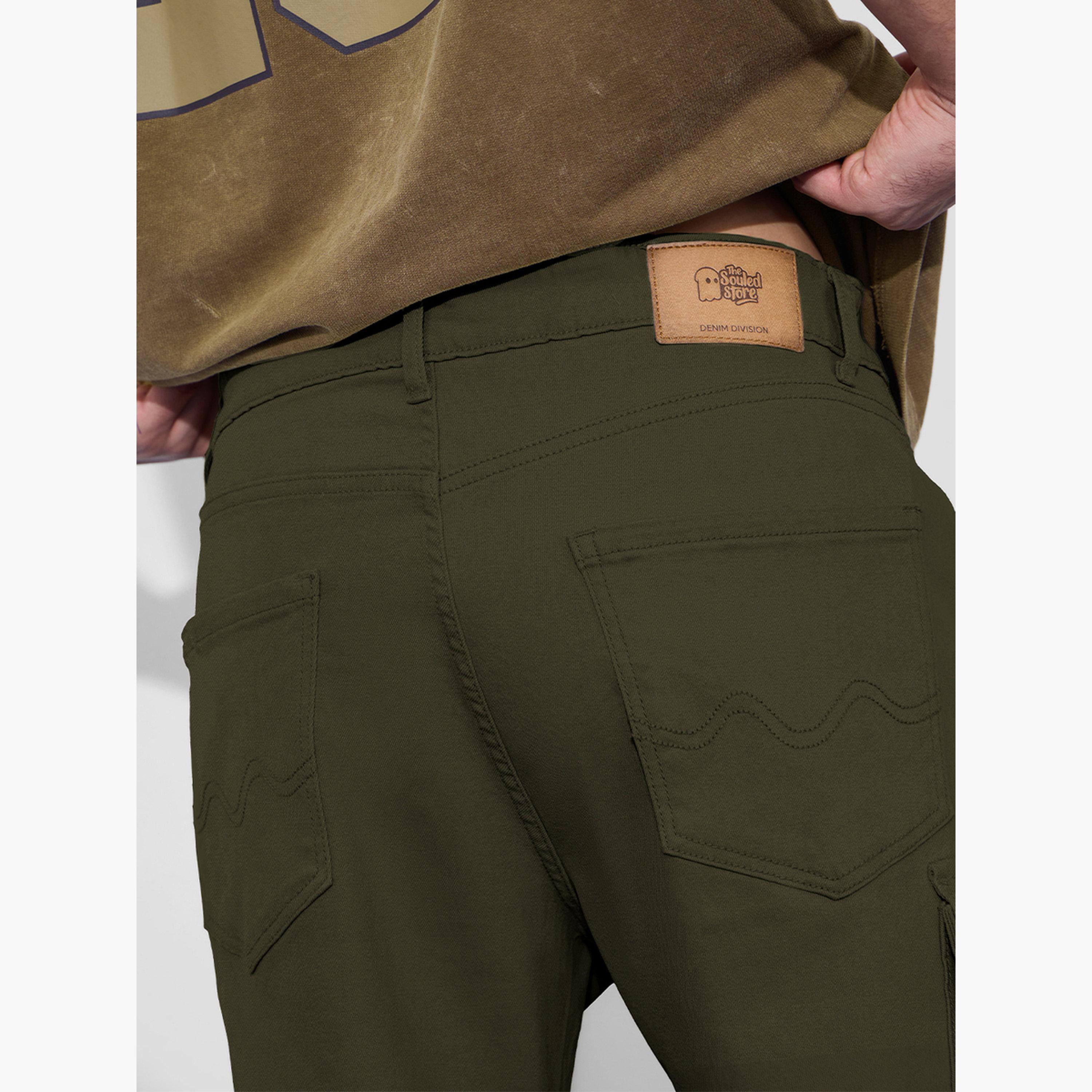 ذا سولد ستور × ستايلي - شورت كارجو جينز أخضر داكن للرجال-men-clothing-bottoms-shorts-image-5