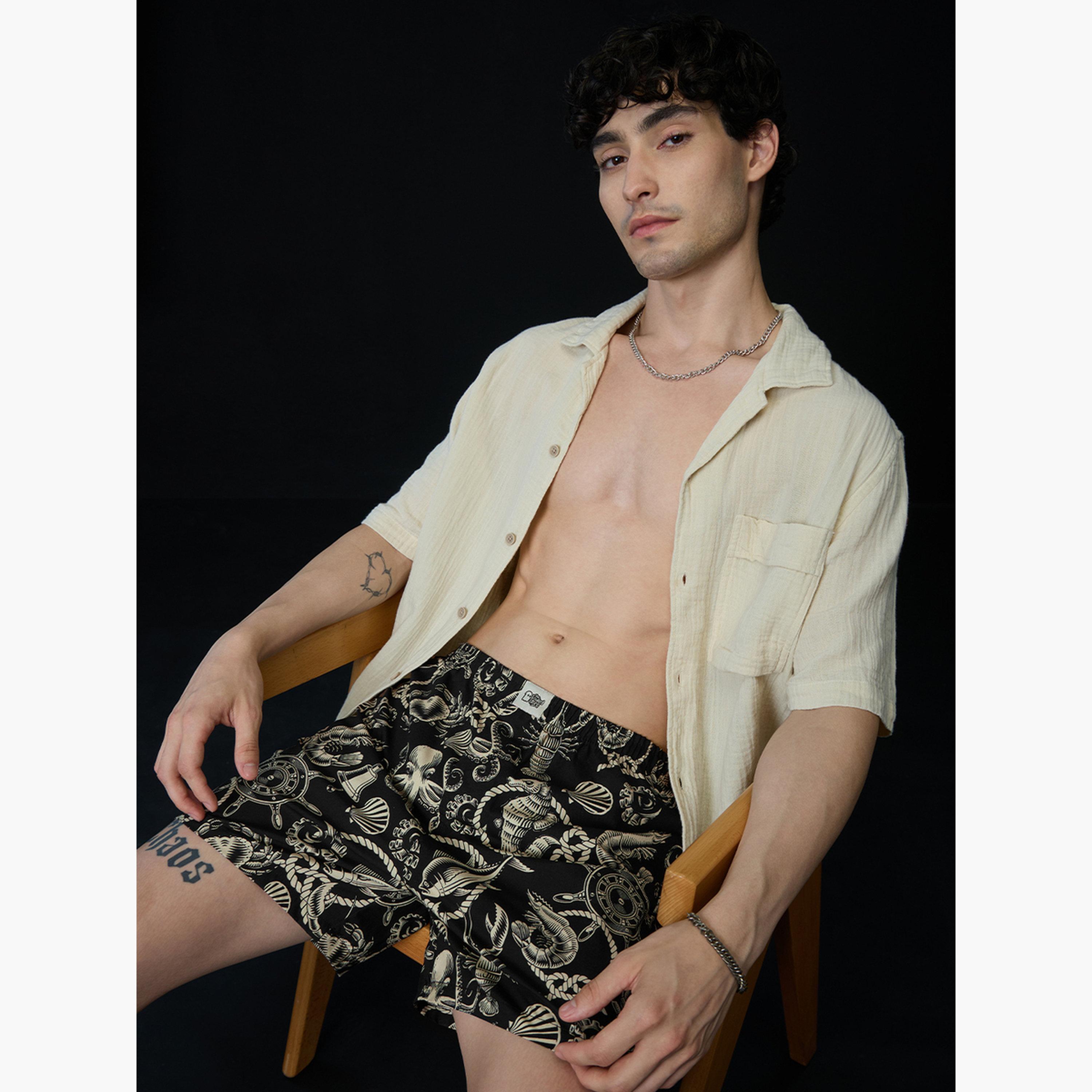 The Souled Store X Styli Men Black Nautical Print Boxer Shorts-men-clothing-bottoms-shorts-image-3