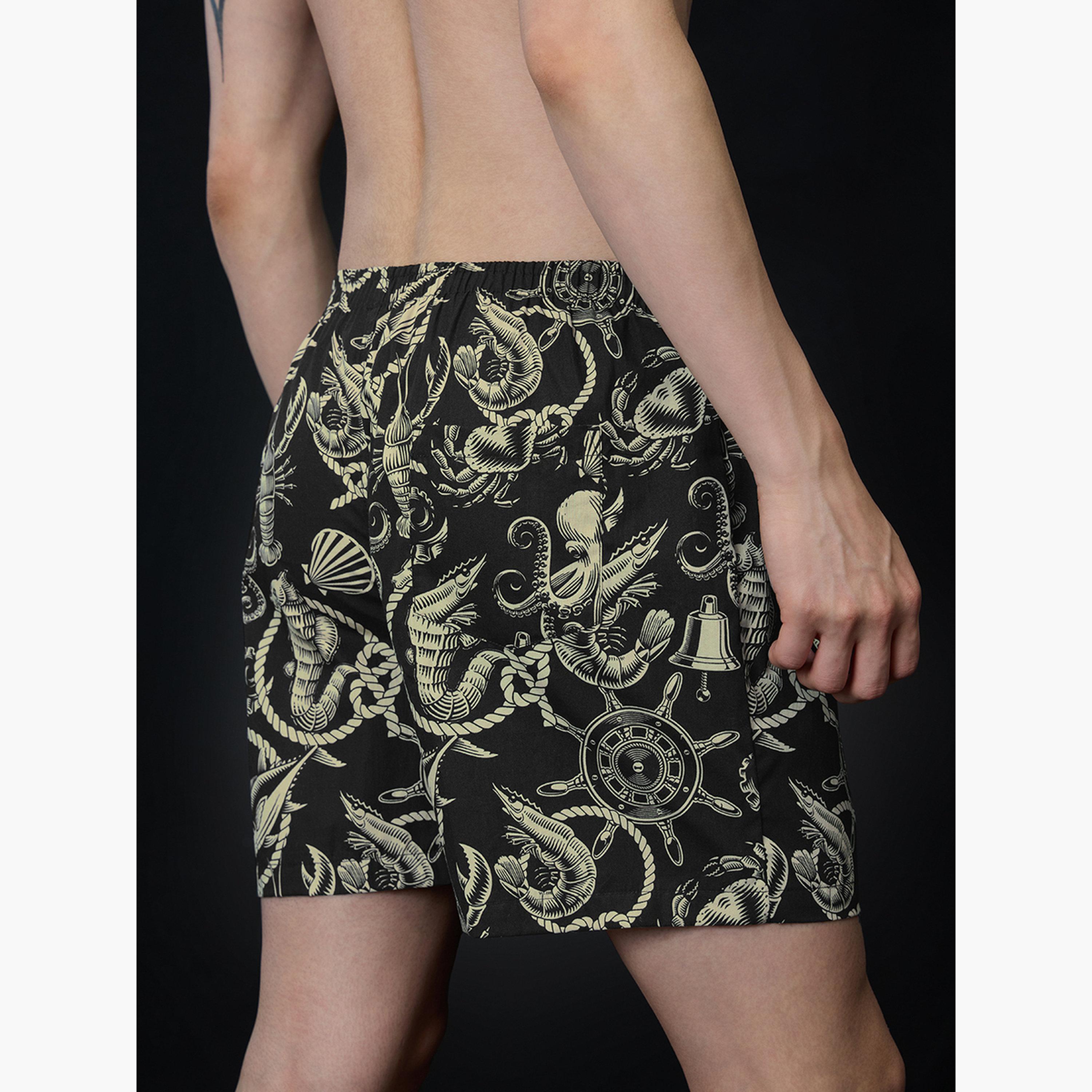 The Souled Store X Styli Men Black Nautical Print Boxer Shorts-men-clothing-bottoms-shorts-image-5
