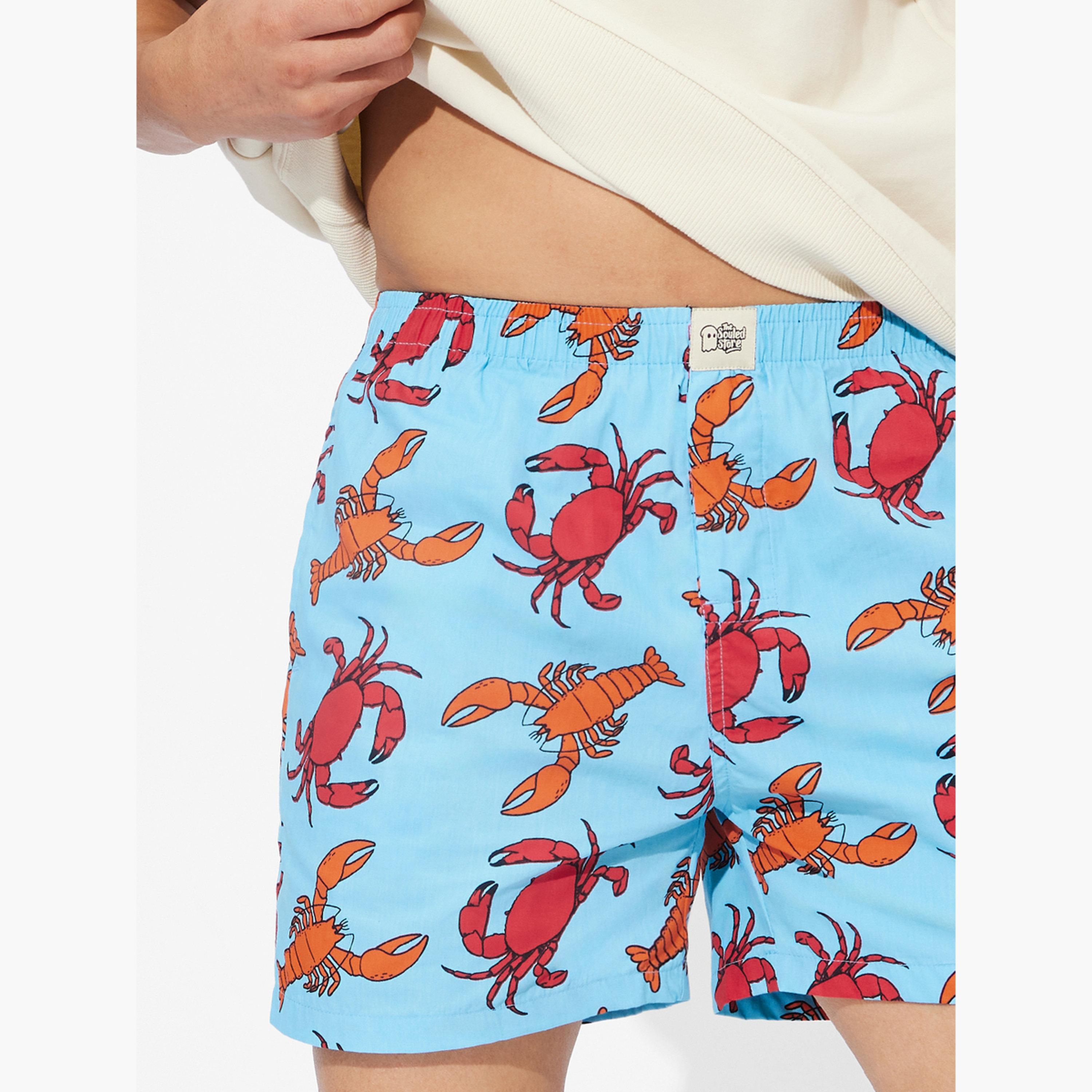 The Souled Store X Styli Men Blue Lobster Print Boxer Shorts-men-clothing-bottoms-shorts-image-6
