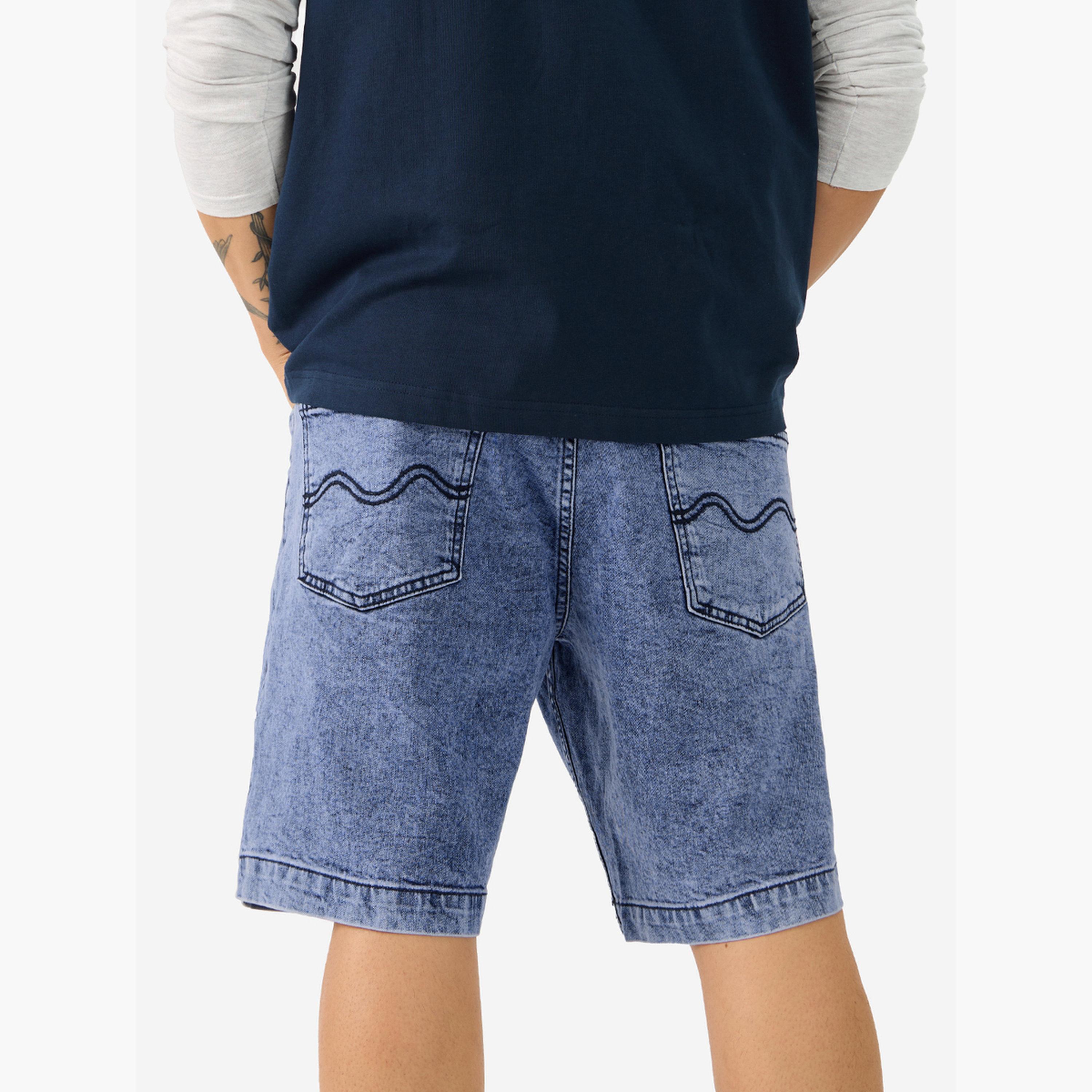The Souled Store X Styli Men Blue Denim Shorts with Pockets-men-clothing-bottoms-shorts-image-4