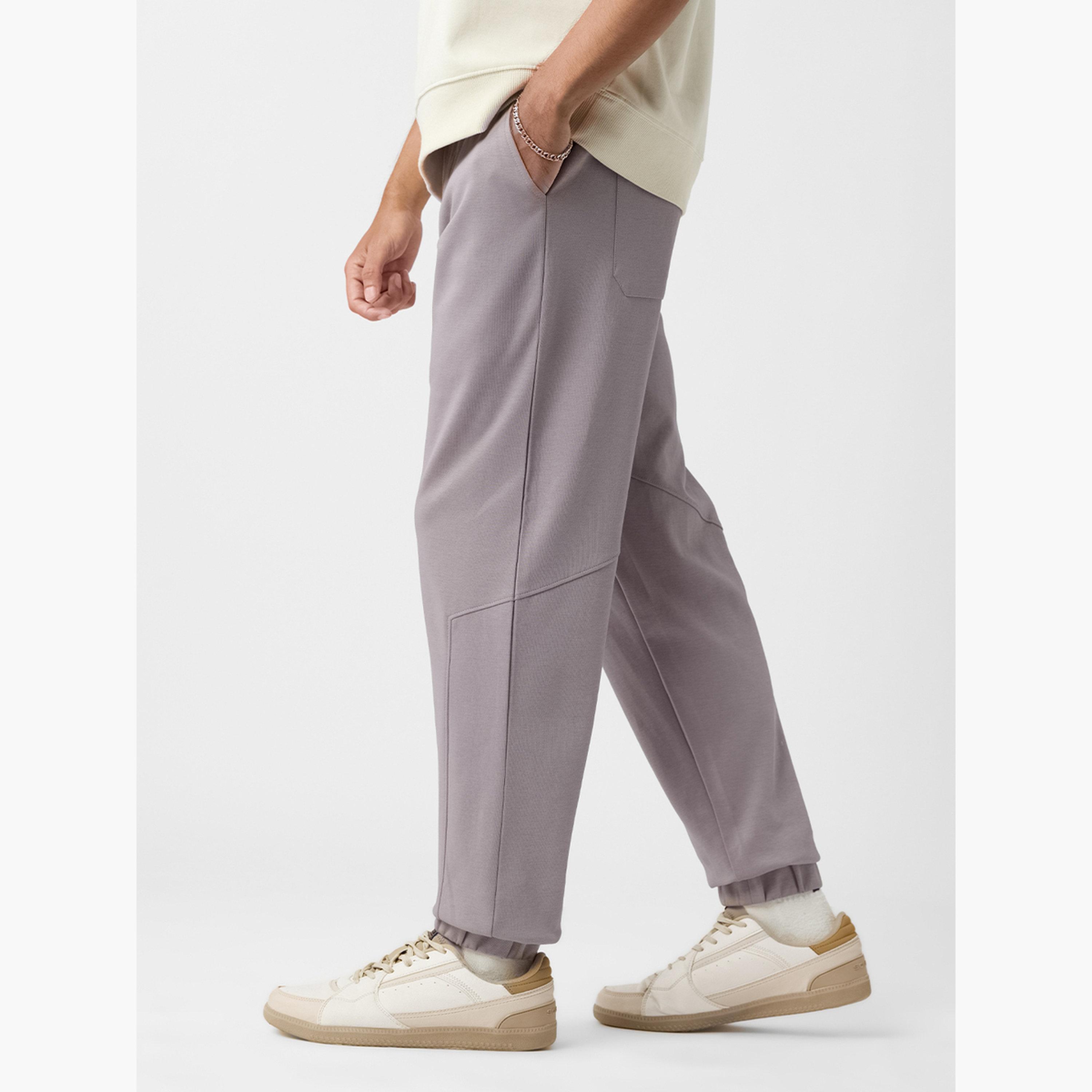 The Souled Store X Styli Men Grey Plain Relaxed Fit Joggers-men-clothing-bottoms-joggers-image-3