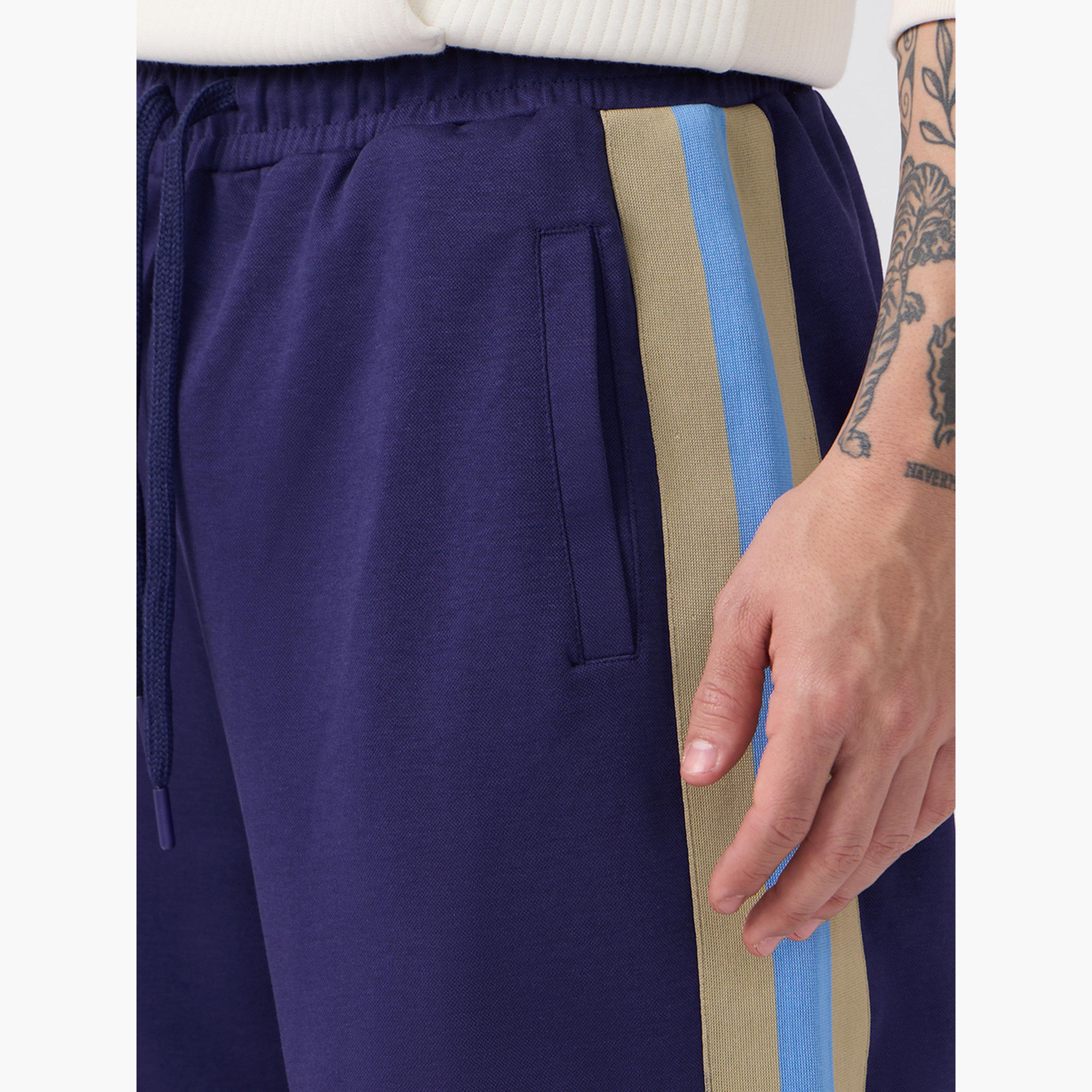 ذا سولد ستور × ستايلي - بنطال رياضي كوري رجالي مخطط جانبي لون أزرق-men-clothing-bottoms-joggers-image-6