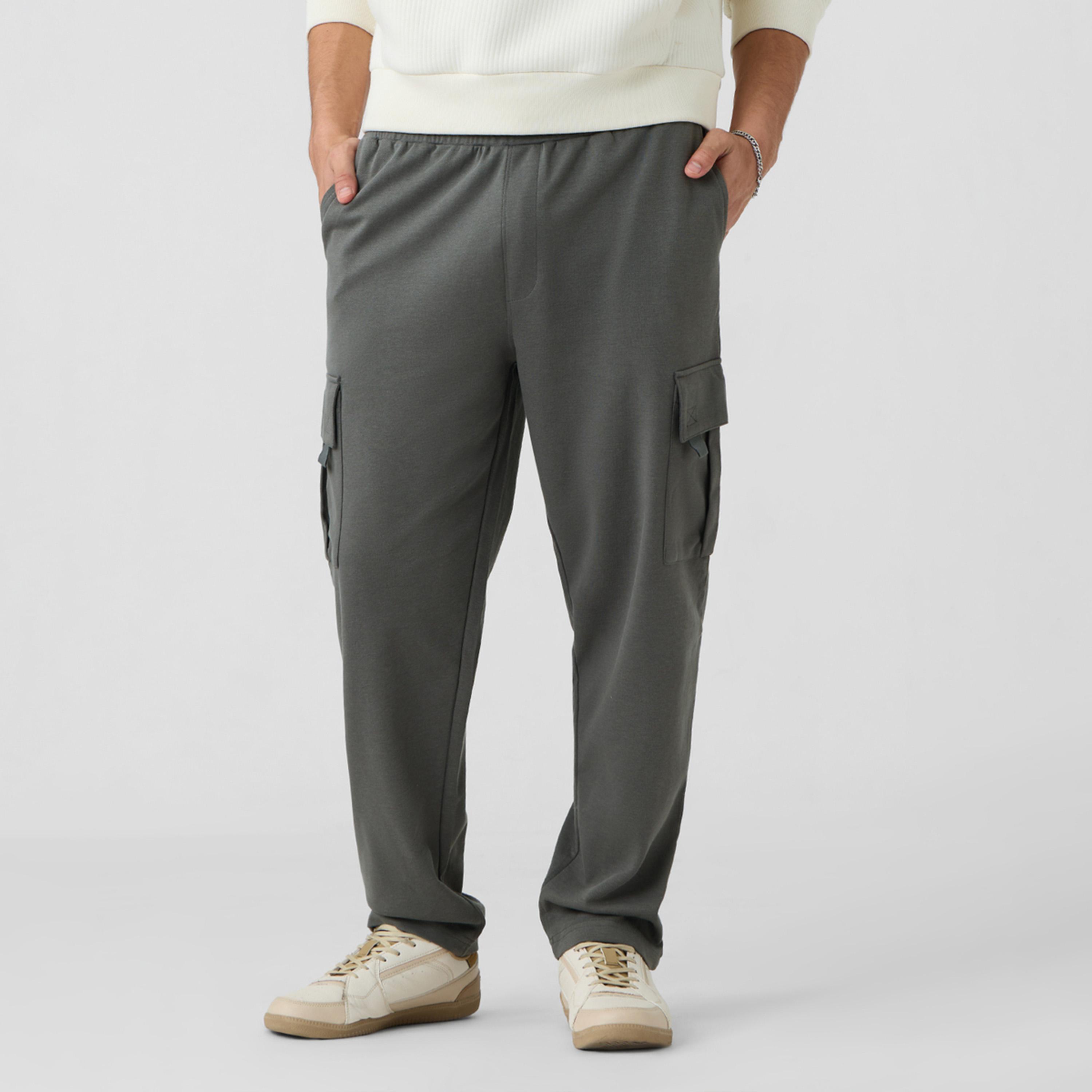 The Souled Store X Styli Men Grey Cargo Joggers with Drawstring-men-clothing-bottoms-joggers-image-1