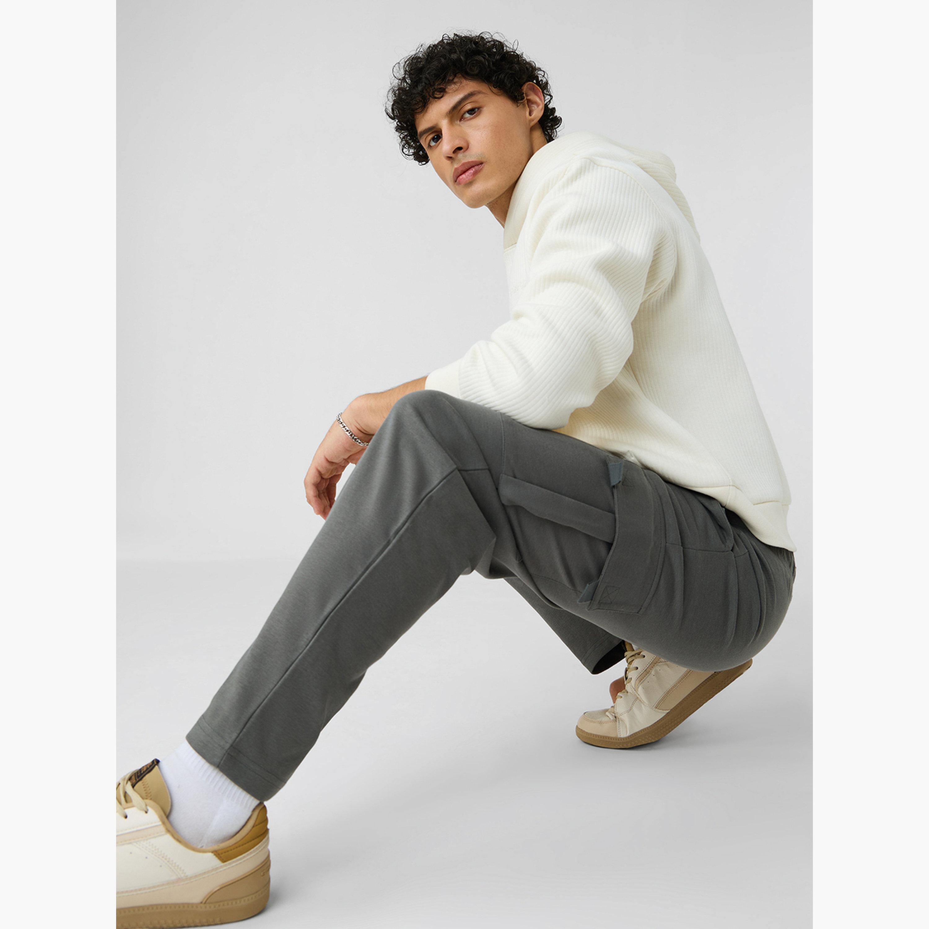The Souled Store X Styli Men Grey Cargo Joggers with Drawstring-men-clothing-bottoms-joggers-image-6