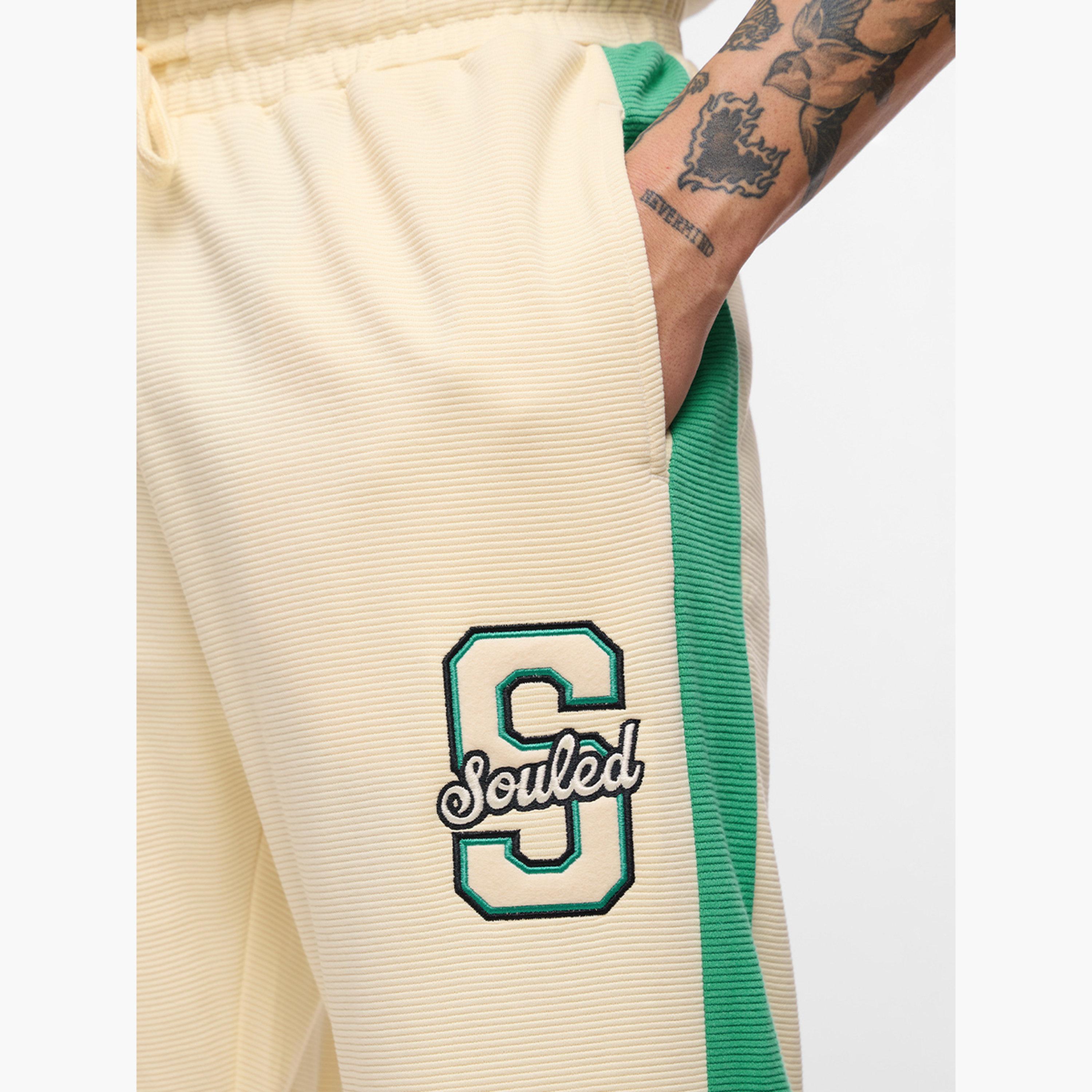 The Souled Store X Styli Men Cream Embroidered Oversized Joggers-men-clothing-bottoms-joggers-image-5