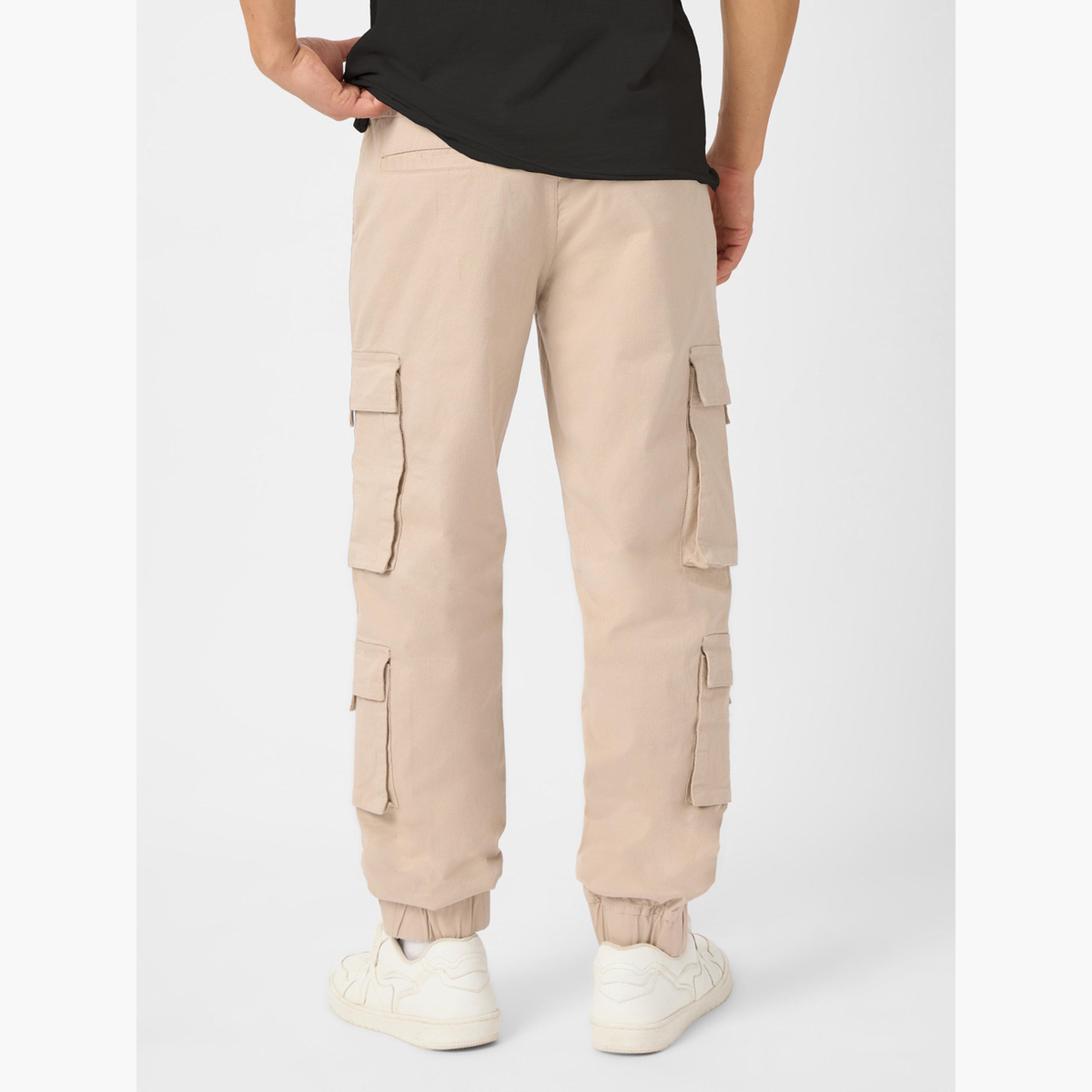 The Souled Store X Styli Men Beige Cuffed Cargo Joggers-men-clothing-bottoms-joggers-image-4