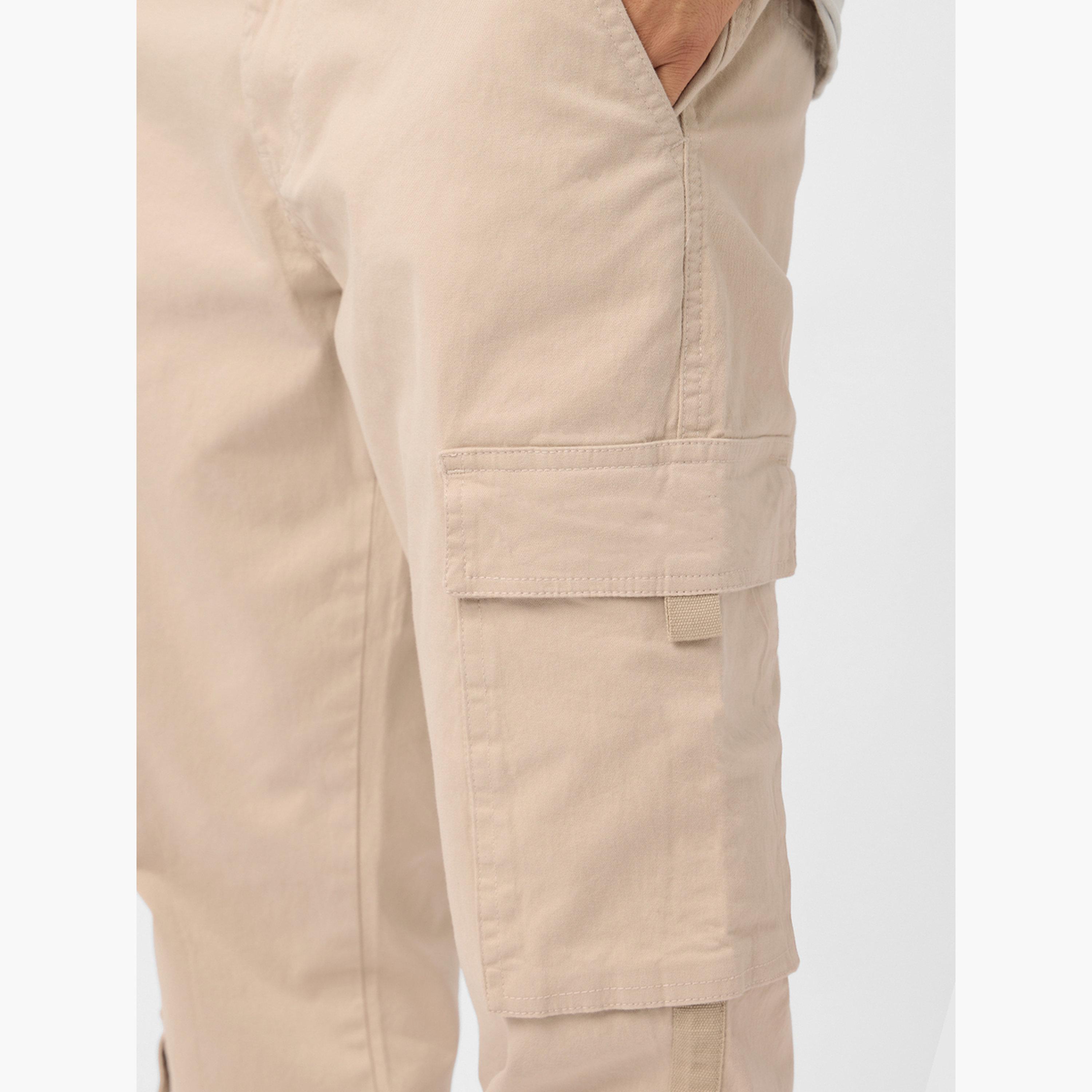 The Souled Store X Styli Men Beige Cuffed Cargo Joggers-men-clothing-bottoms-joggers-image-5