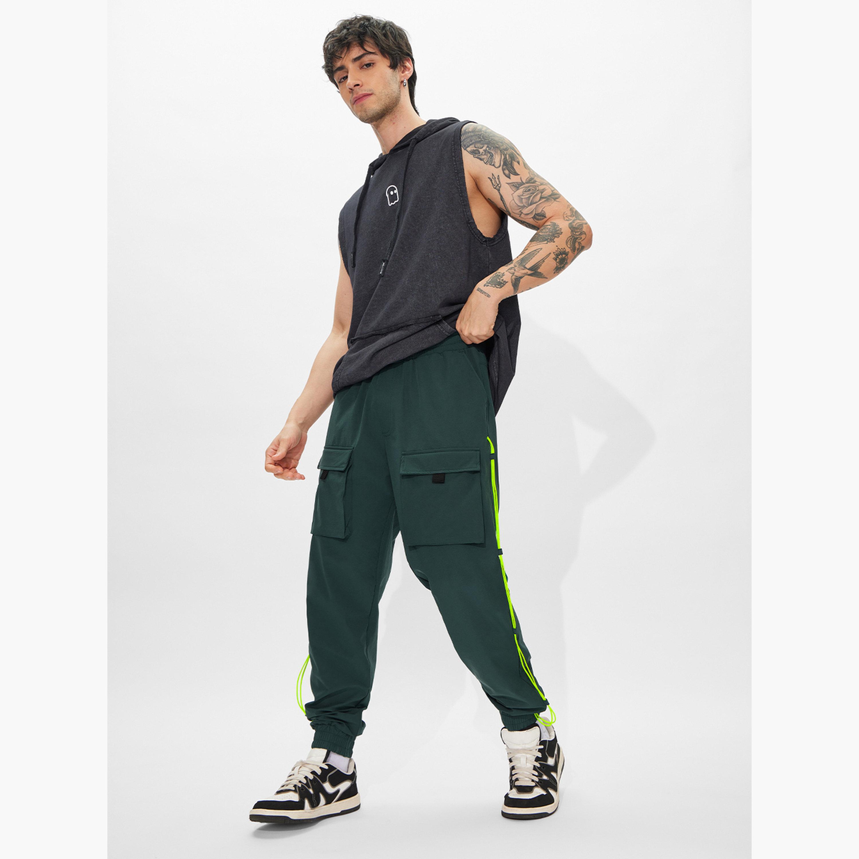 ذا سولد ستور × ستايلي - بنطال رياضي رجالي مريح لون أخضر الداكن-men-clothing-bottoms-joggers-image-2