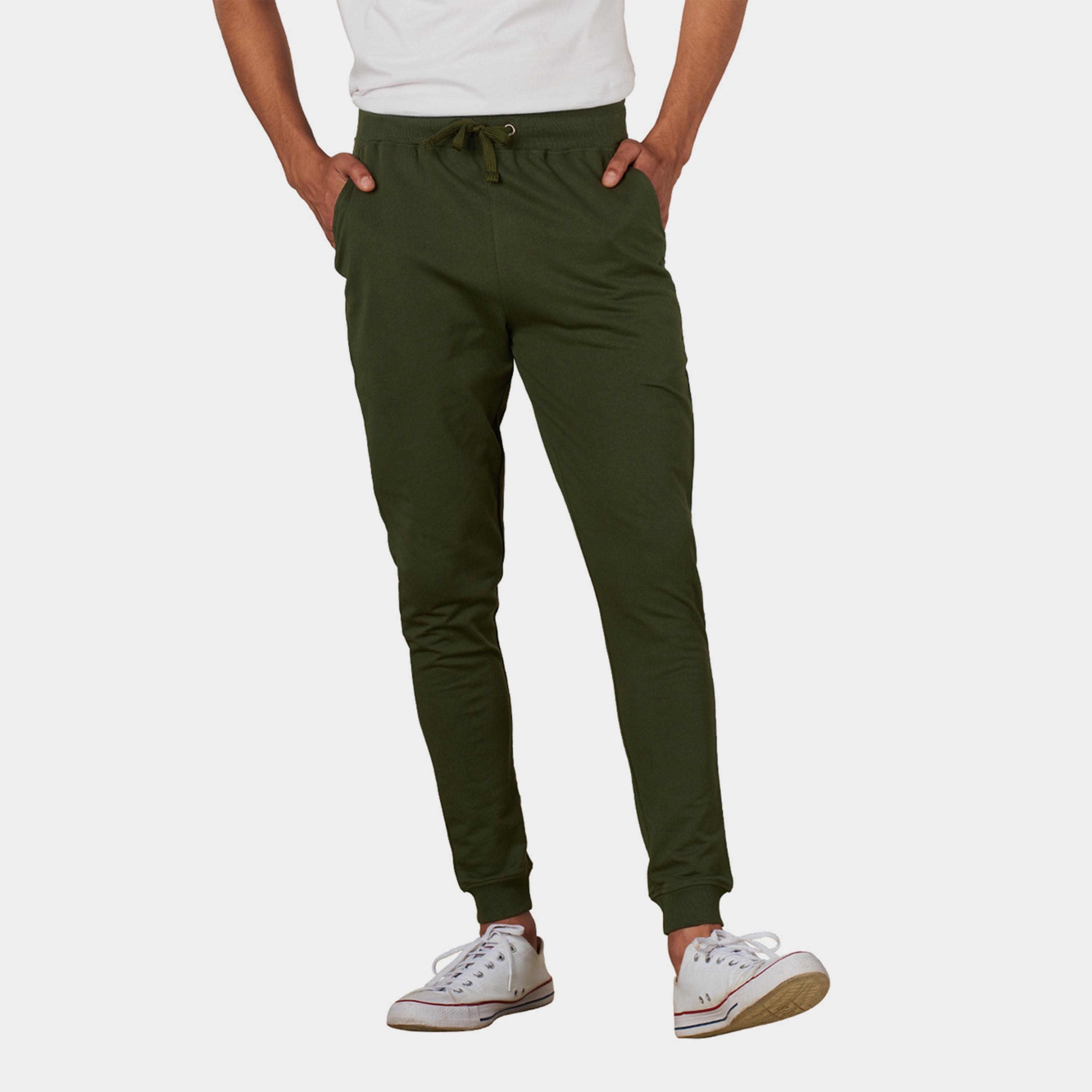 The Souled Store X Styli Men Olive Slim Fit Cuffed Joggers-men-clothing-bottoms-joggers-image-1