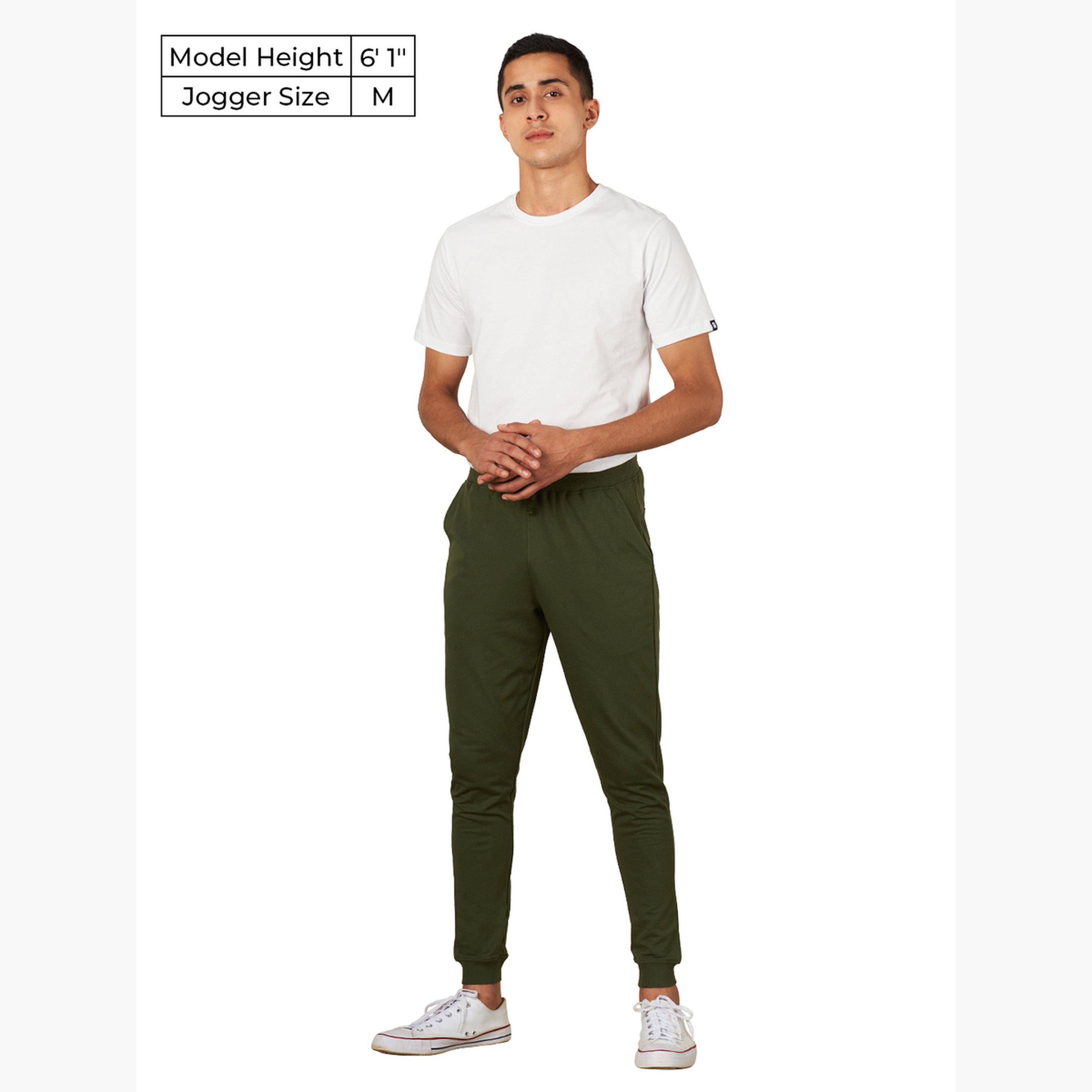 The Souled Store X Styli Men Olive Slim Fit Cuffed Joggers-men-clothing-bottoms-joggers-image-2