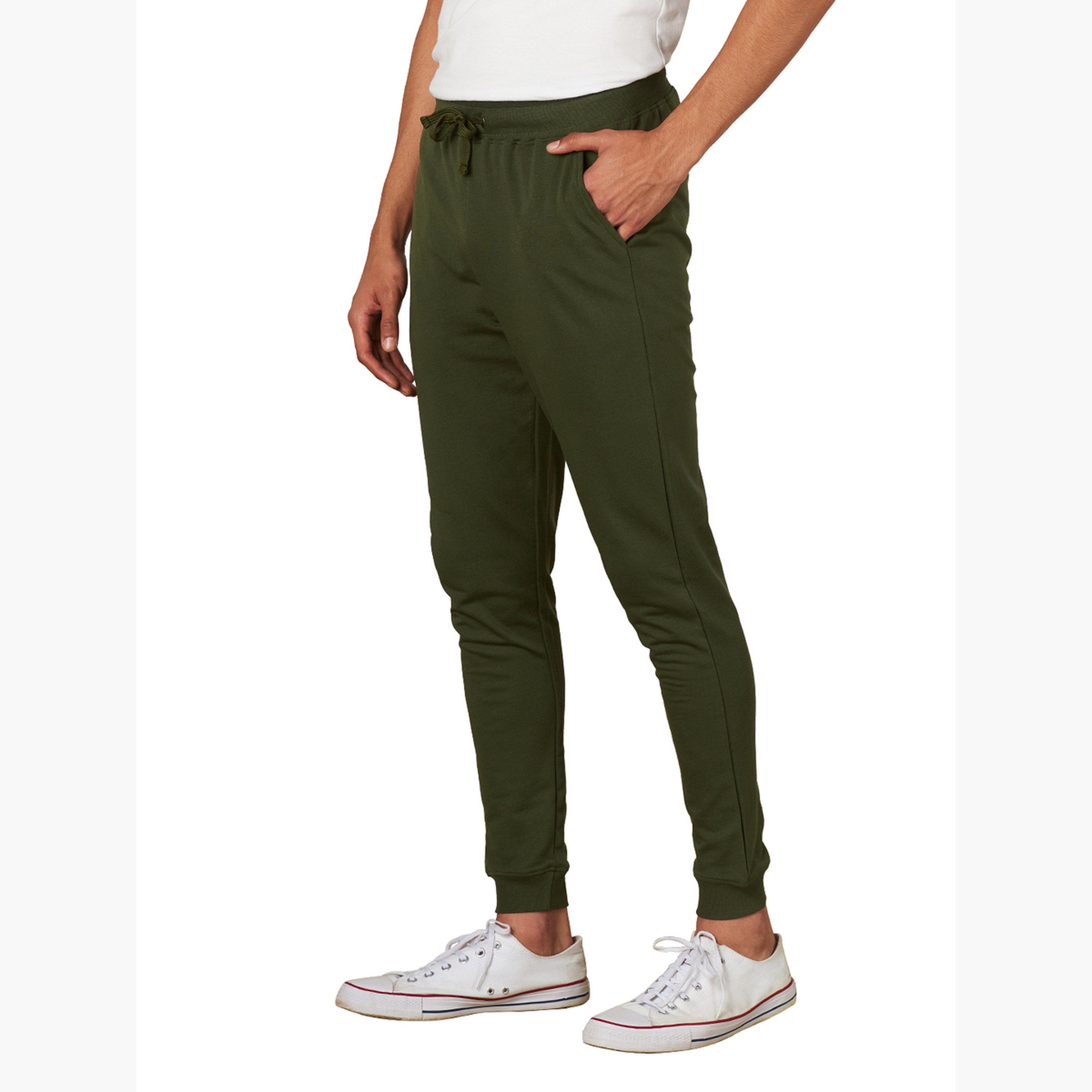 The Souled Store X Styli Men Olive Slim Fit Cuffed Joggers-men-clothing-bottoms-joggers-image-3