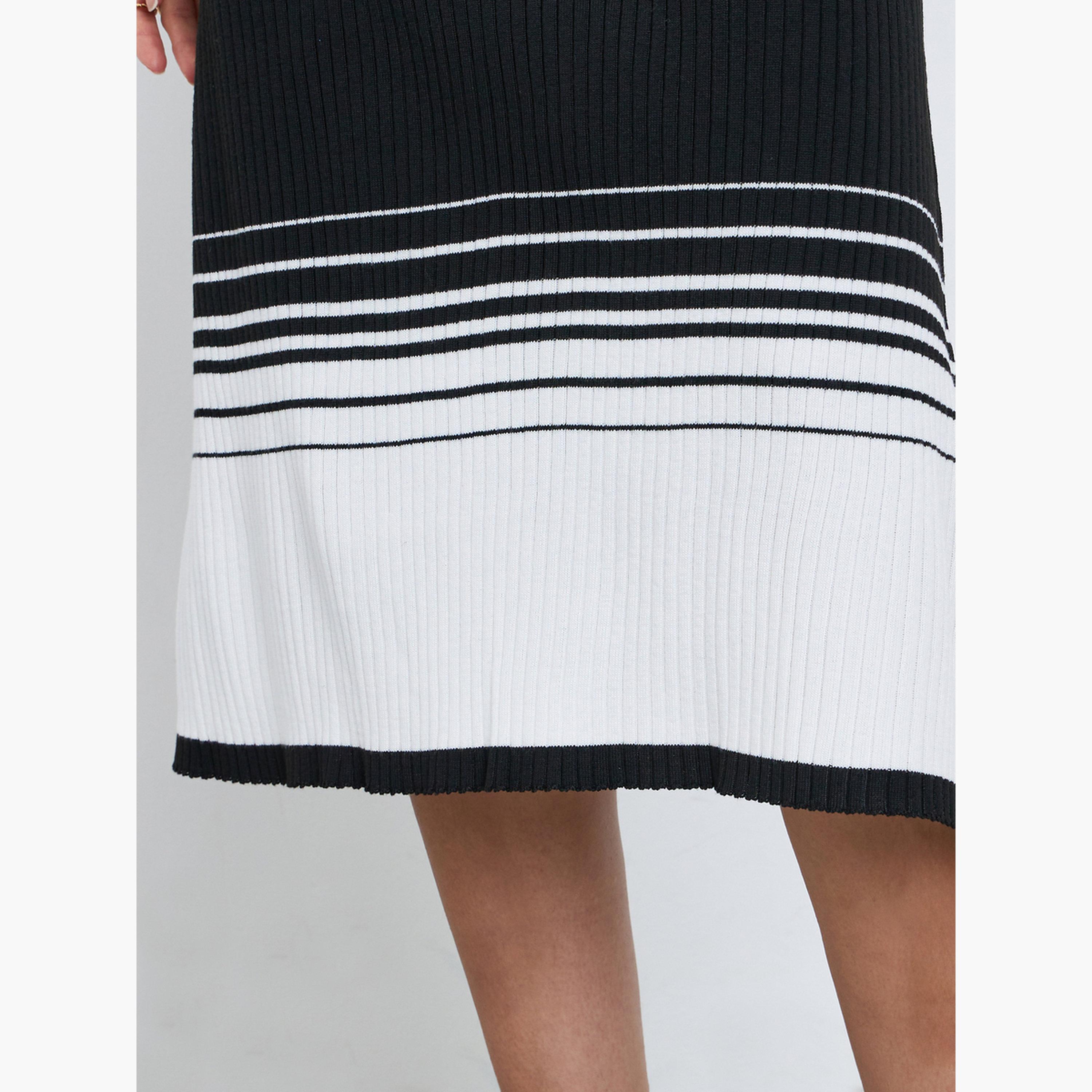 ستايلي - فستان متوسط ​​الطول بأكمام طويلة وألوان متعددة-women-clothing-dresses-image-4
