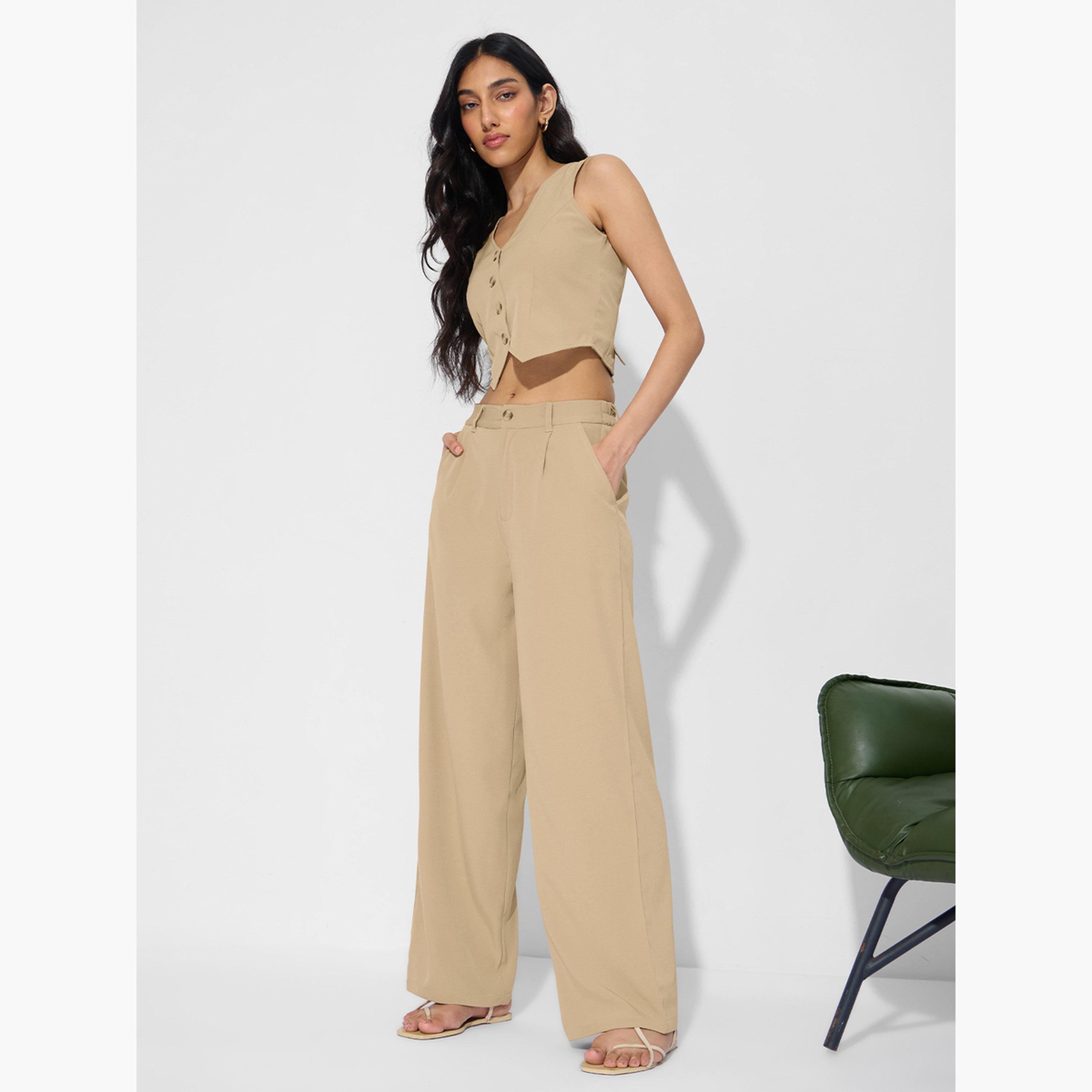 ذا سولد ستور × ستايلي - بنطال بني واسع الساق مع حلقات حزام-women-clothing-bottoms-trousers-image-2