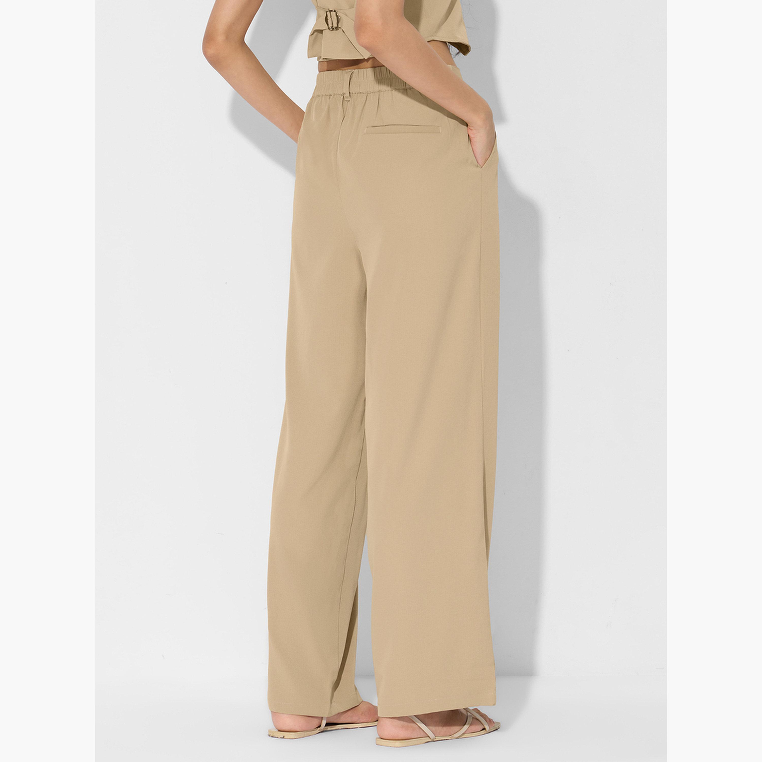 ذا سولد ستور × ستايلي - بنطال بني واسع الساق مع حلقات حزام-women-clothing-bottoms-trousers-image-4