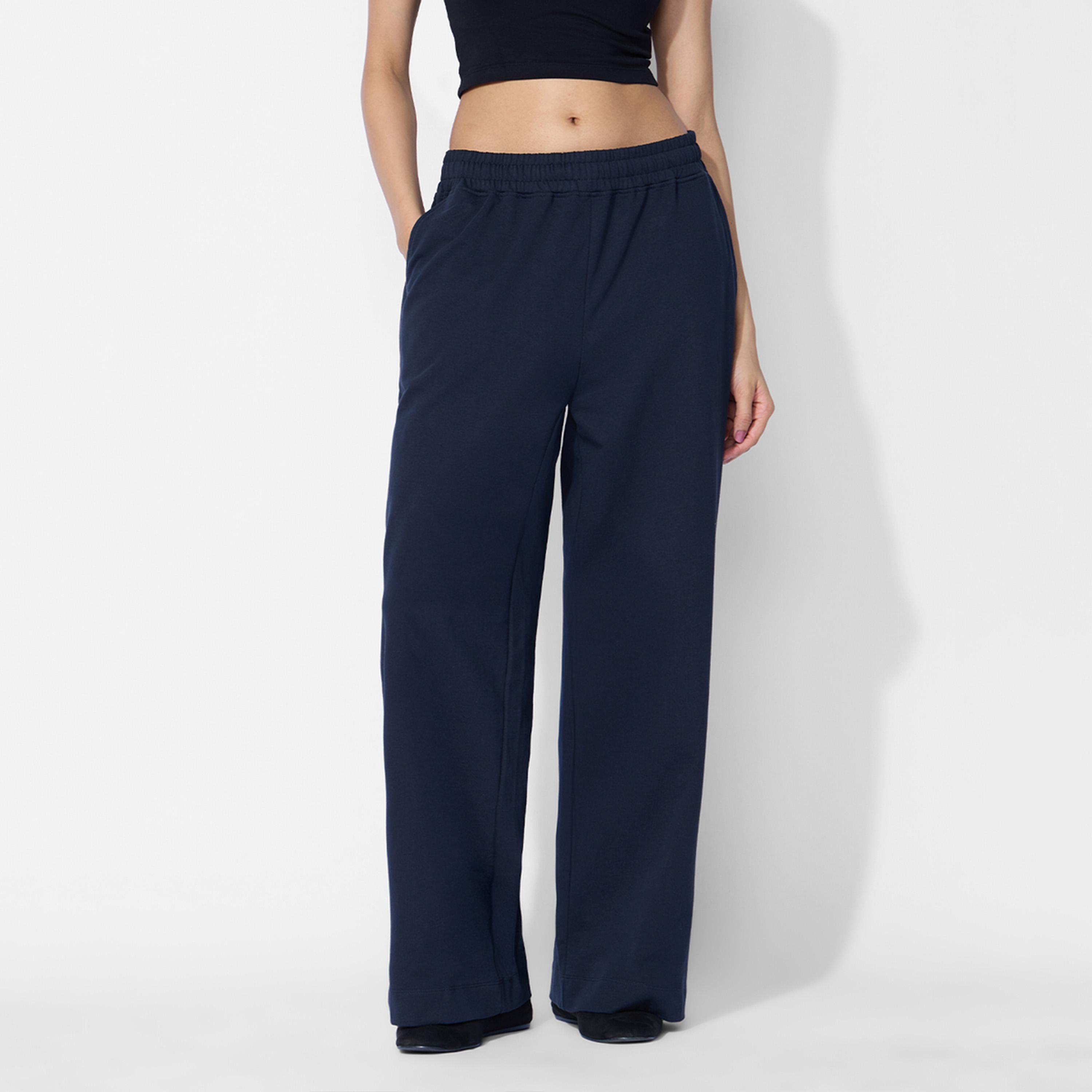 ذا سولد ستور × ستايلي - بنطال رياضي واسع الساق بلون أزرق داكن-women-clothing-bottoms-joggers-image-1