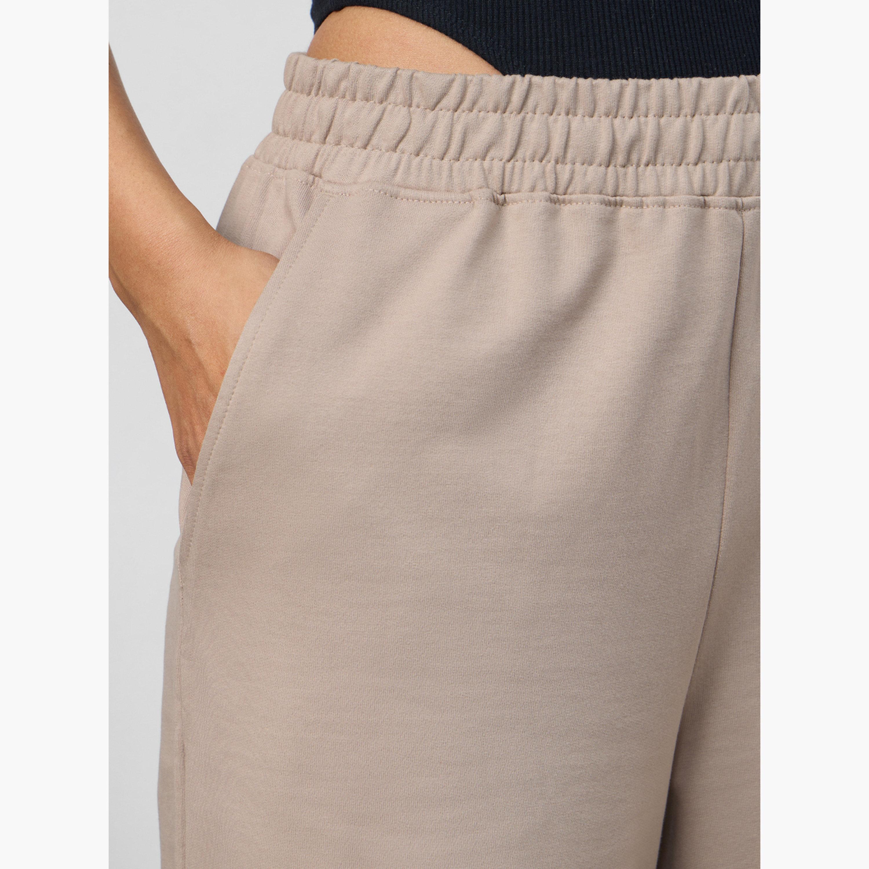 ذا سولد ستور × ستايلي - بنطال رياضي بني سادة واسع الساق-women-clothing-bottoms-joggers-image-4