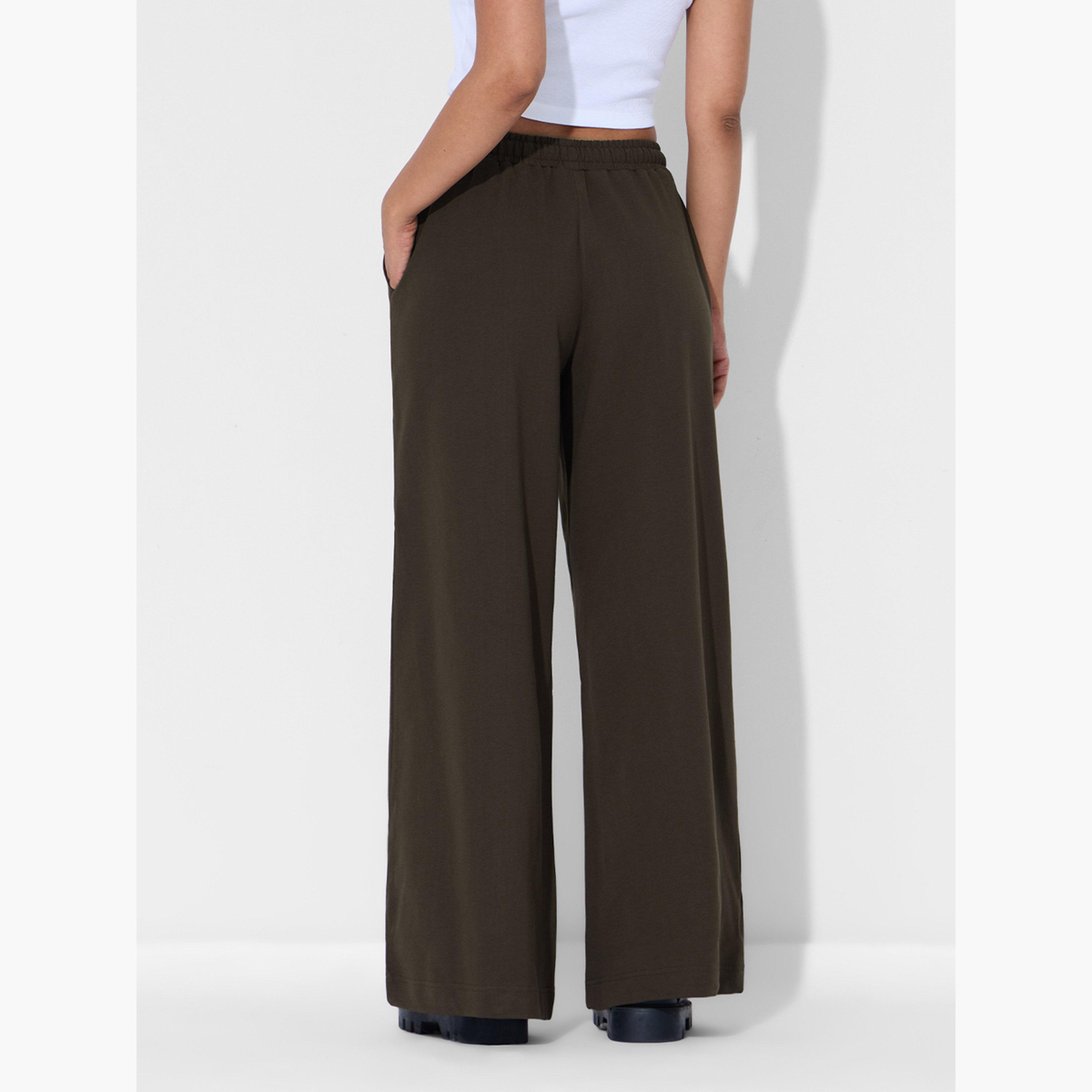 ذا سولد ستور × ستايلي - بنطال رياضي فضفاض لون بني مع تفاصيل حواف-women-clothing-bottoms-joggers-image-3