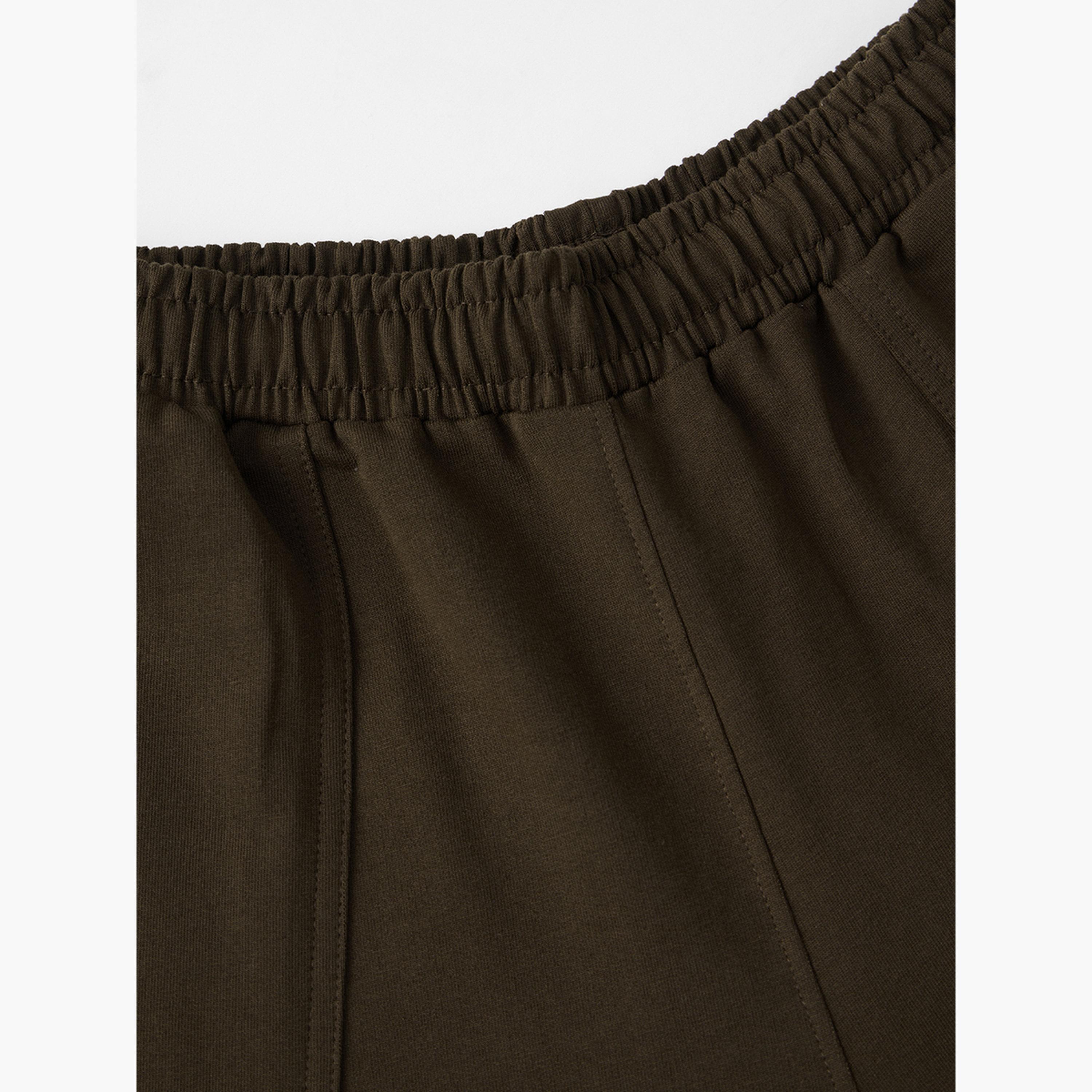 ذا سولد ستور × ستايلي - بنطال رياضي فضفاض لون بني مع تفاصيل حواف-women-clothing-bottoms-joggers-image-6
