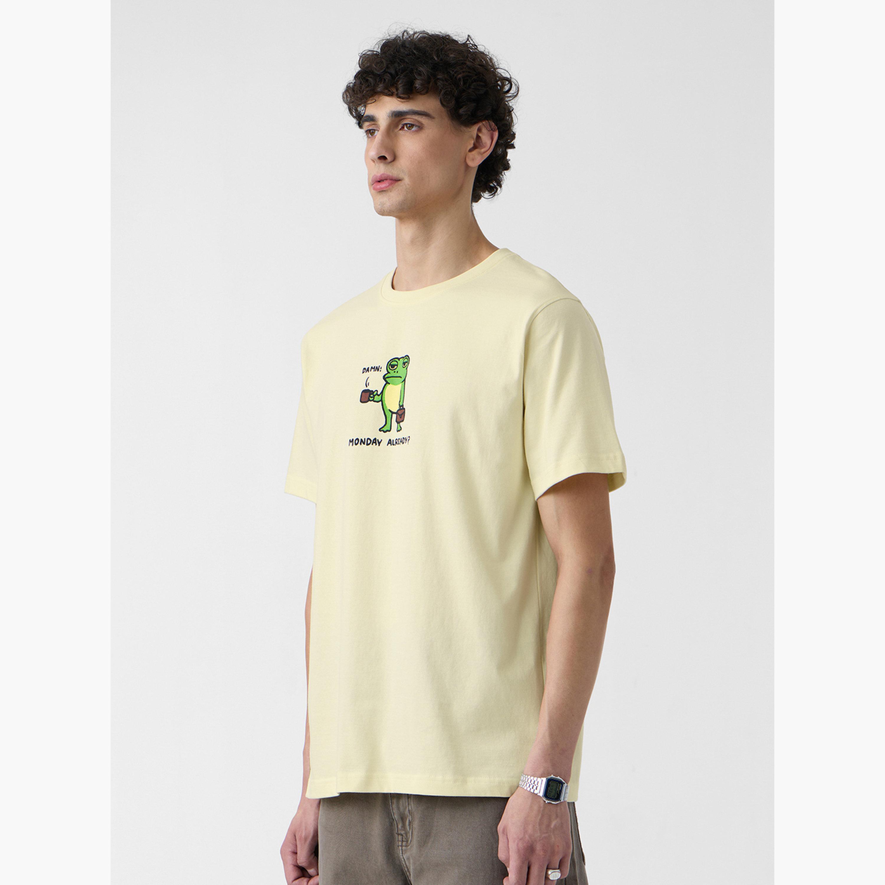 The Souled Store X Styli Men Yellow Frog Graphic Relaxed Fit T-Shirt-men-clothing-tshirtsandpolos-tshirts-image-3