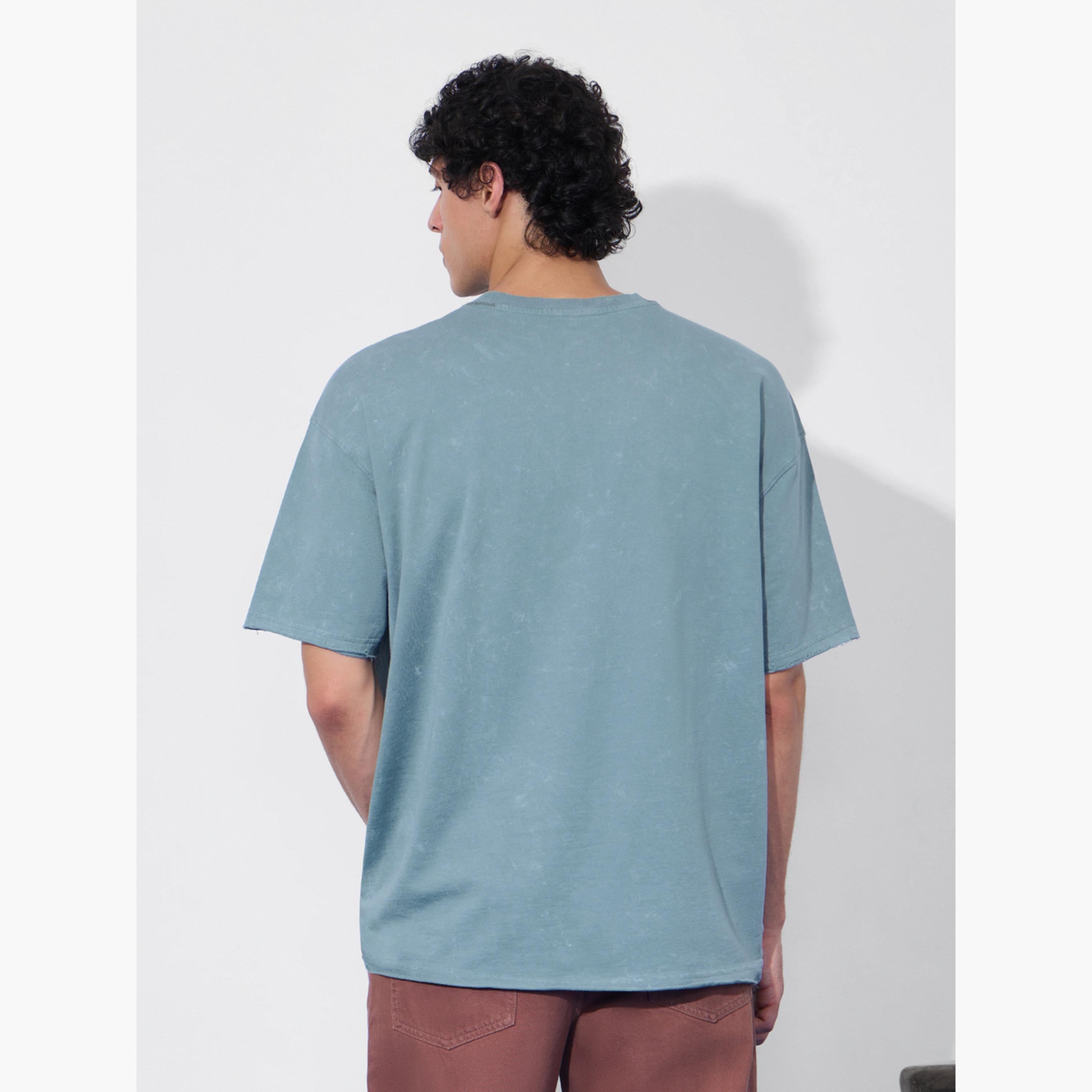 The Souled Store X Styli Men Blue Vintage Wash Oversized T-Shirt-men-clothing-tshirtsandpolos-tshirts-image-4