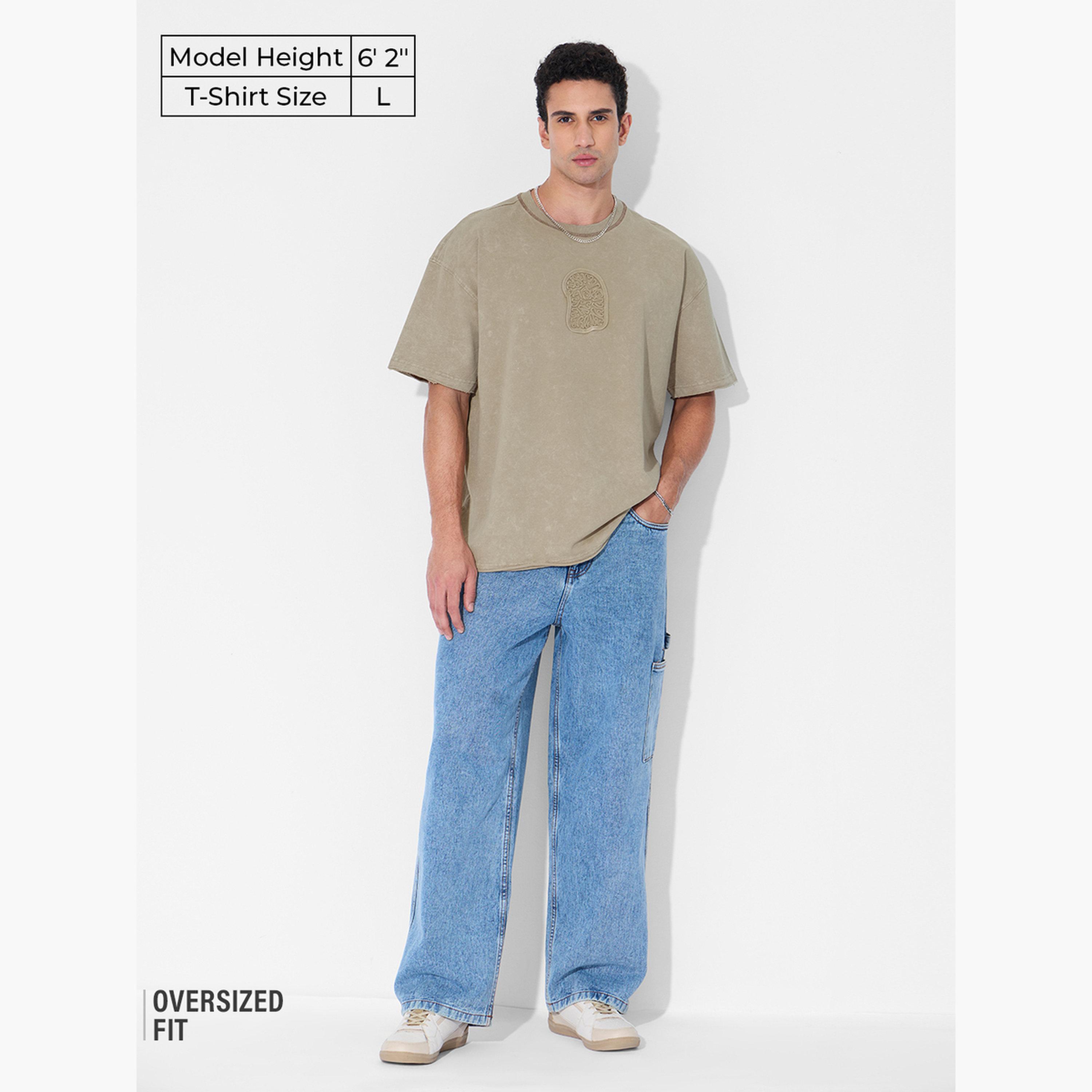 The Souled Store X Styli Men Beige Vintage Wash Oversized T-Shirt-men-clothing-tshirtsandpolos-tshirts-image-2