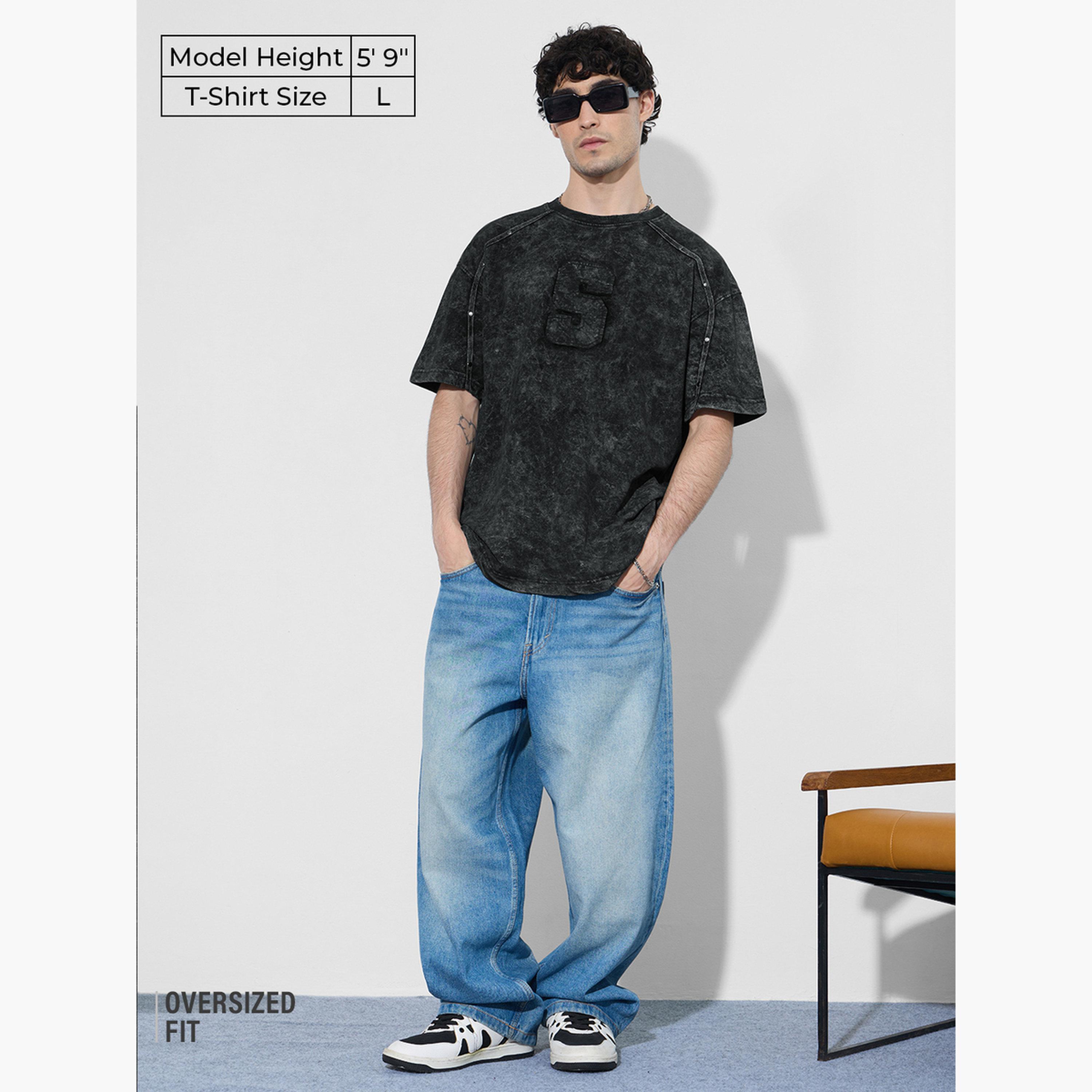 The Souled Store X Styli Men Black Vintage Wash Oversized T-Shirt-men-clothing-tshirtsandpolos-tshirts-image-2