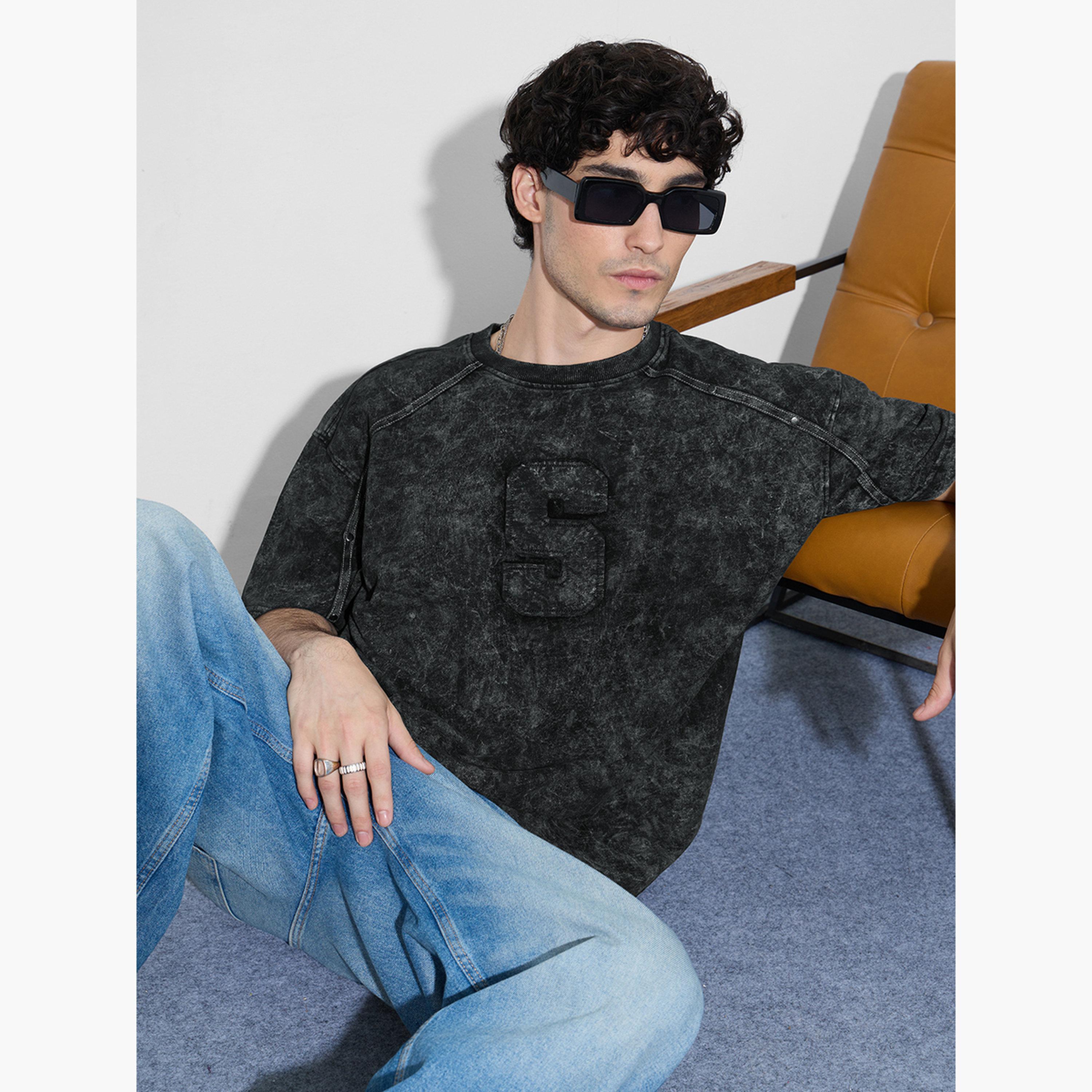 The Souled Store X Styli Men Black Vintage Wash Oversized T-Shirt-men-clothing-tshirtsandpolos-tshirts-image-3