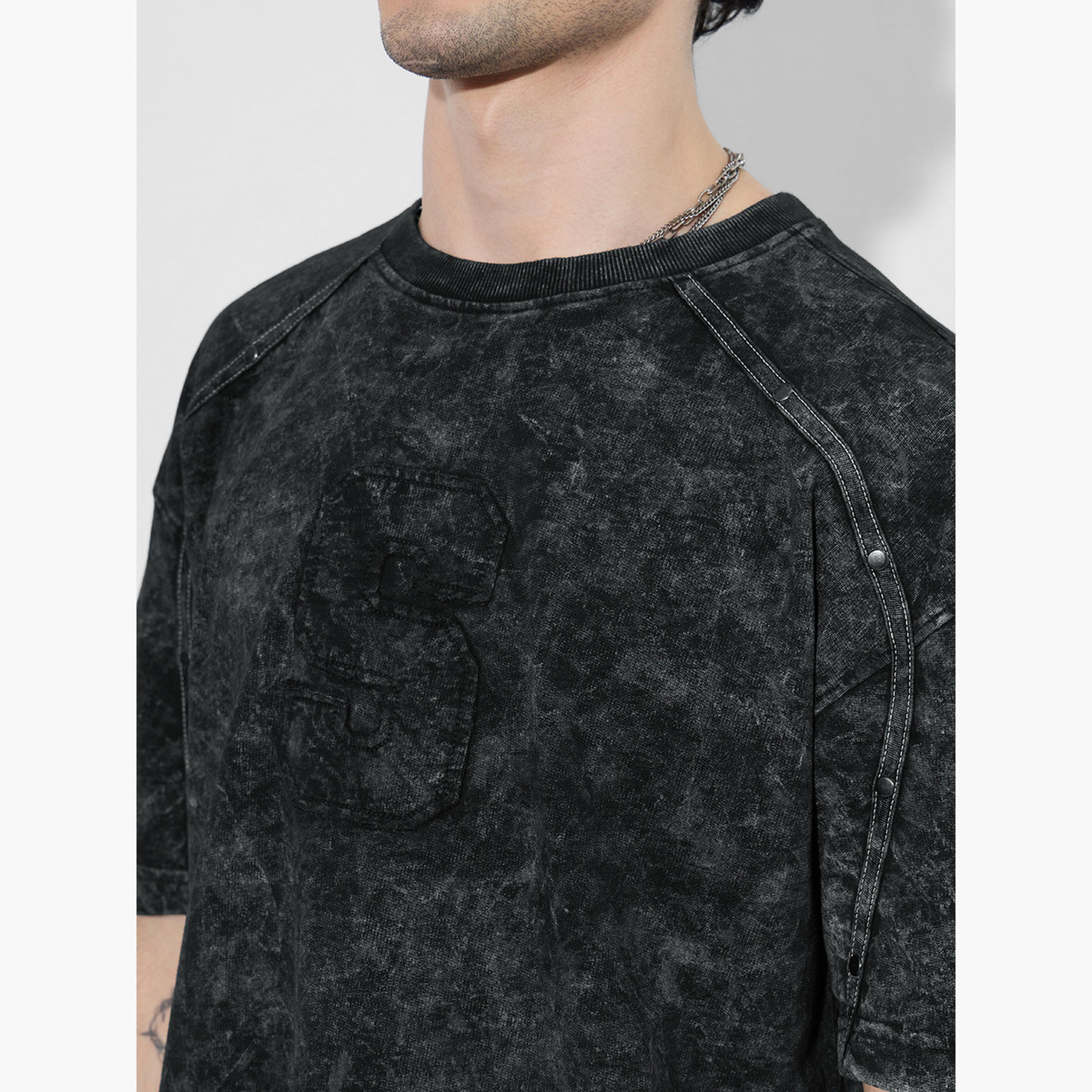 The Souled Store X Styli Men Black Vintage Wash Oversized T-Shirt-men-clothing-tshirtsandpolos-tshirts-image-5
