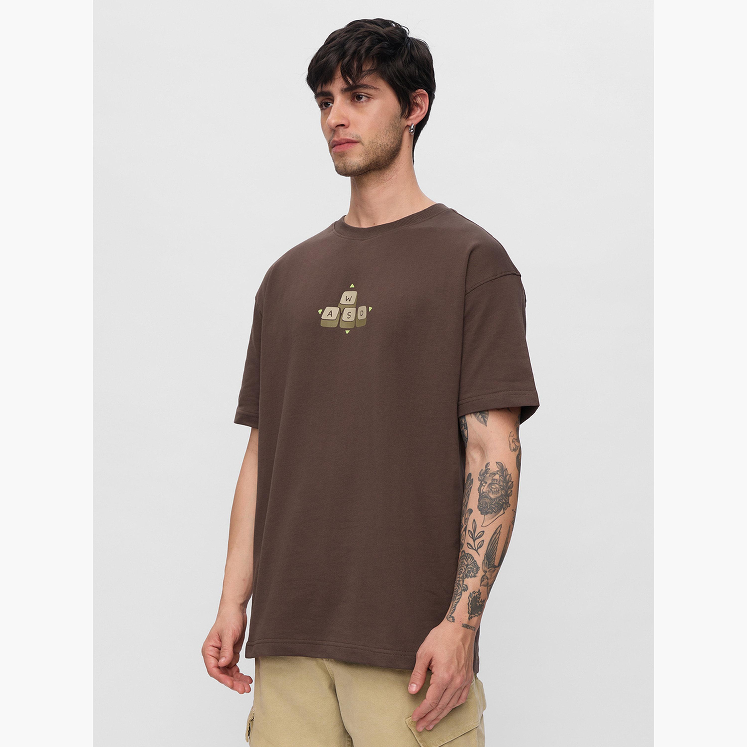 The Souled Store X Styli Men Brown Gaming Graphic Oversized T-Shirt-men-clothing-tshirtsandpolos-tshirts-image-4