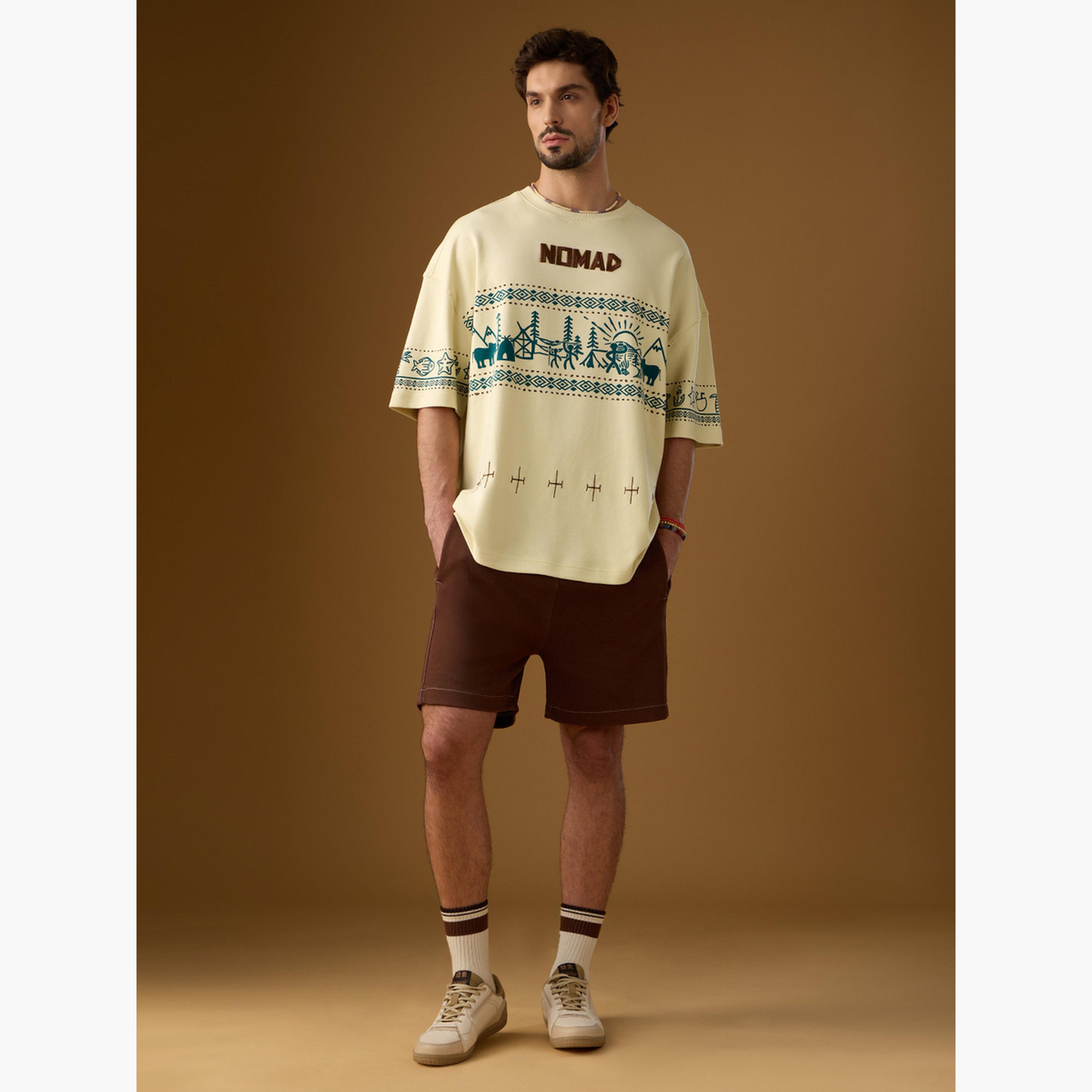 ذا سولد ستور × ستايلي - تي شيرت رجالي حجم كبير برسومات كريمية-men-clothing-tshirtsandpolos-tshirts-image-4