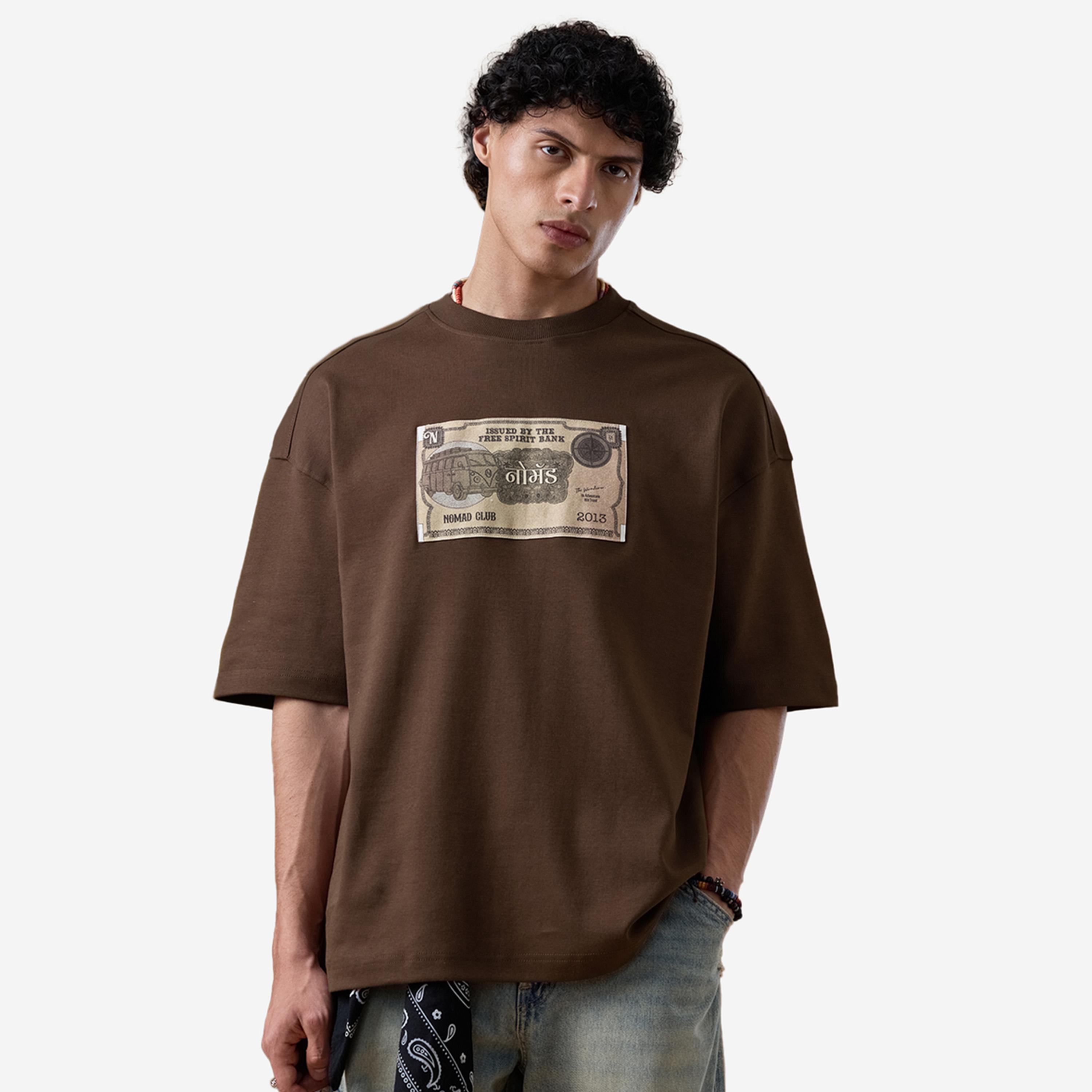 The Souled Store X Styli Men Brown Graphic Oversized T-Shirt-men-clothing-tshirtsandpolos-tshirts-image-1
