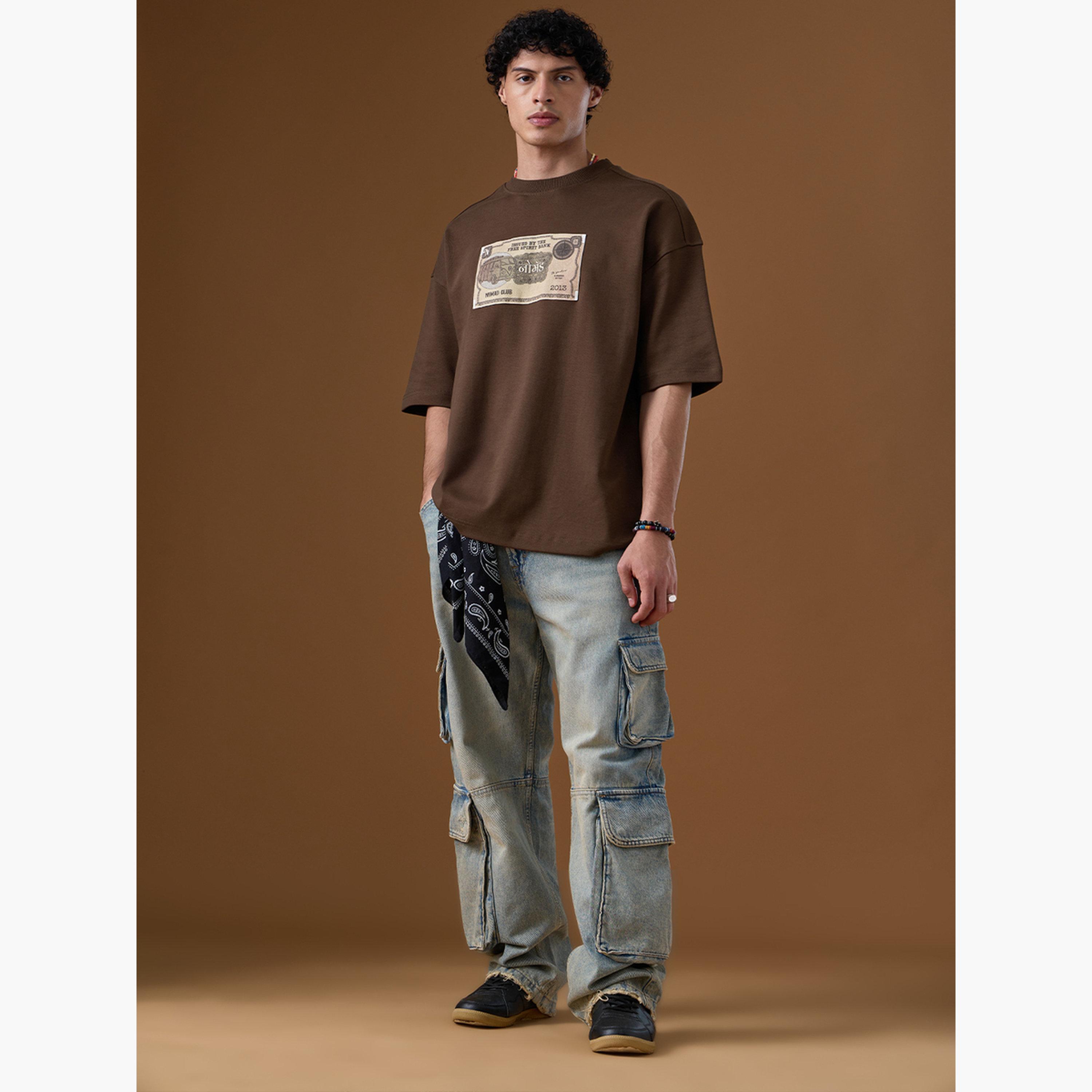 The Souled Store X Styli Men Brown Graphic Oversized T-Shirt-men-clothing-tshirtsandpolos-tshirts-image-2