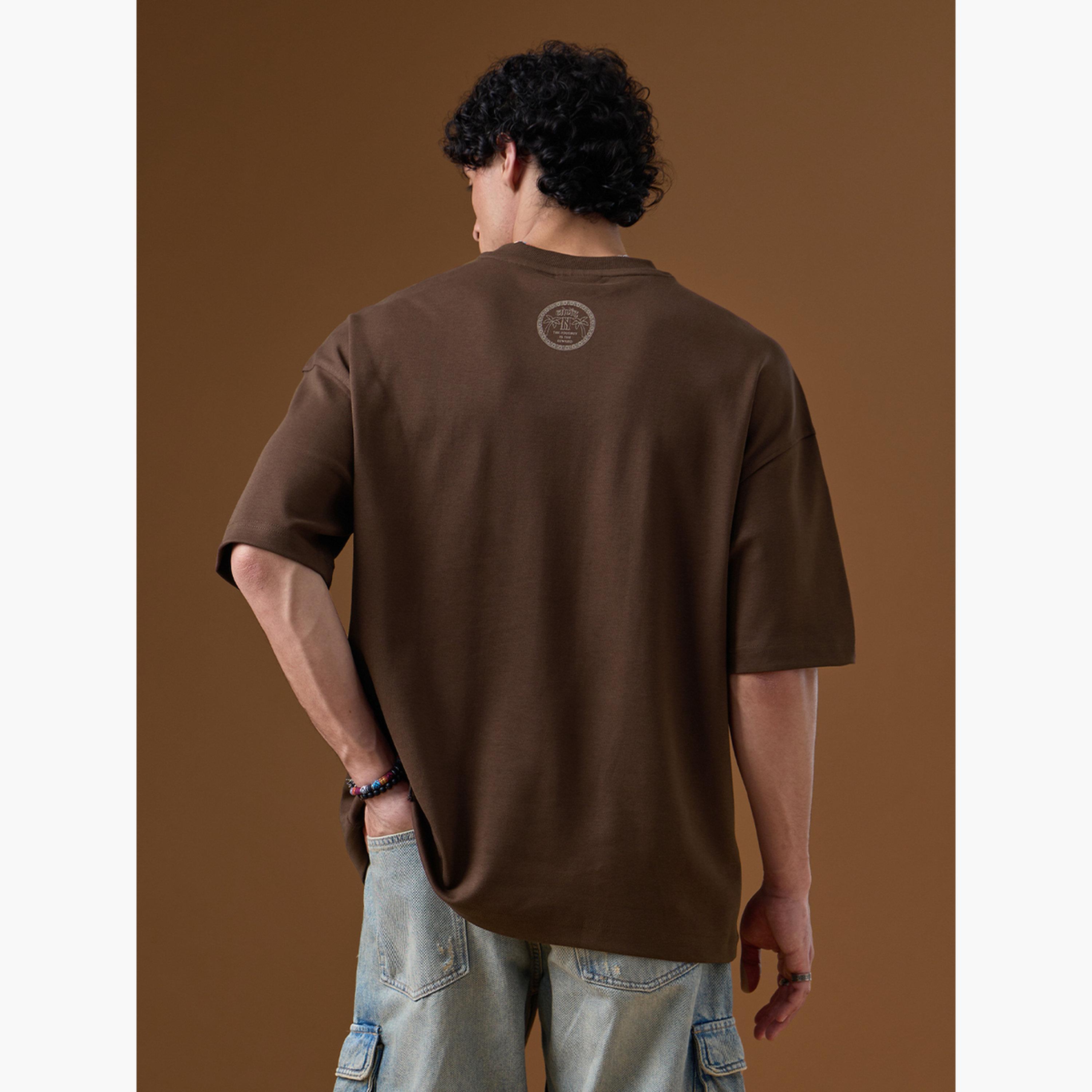 The Souled Store X Styli Men Brown Graphic Oversized T-Shirt-men-clothing-tshirtsandpolos-tshirts-image-3