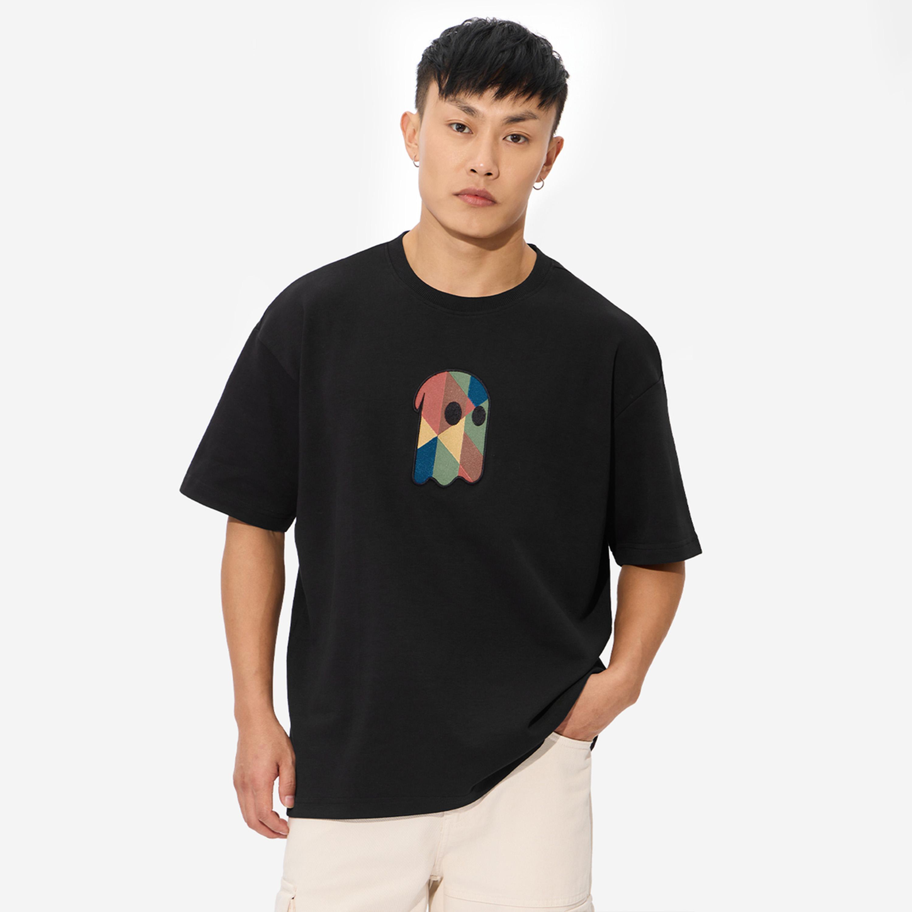 The Souled Store X Styli Men Black Oversized T-Shirt with Patchwork-men-clothing-tshirtsandpolos-tshirts-image-1