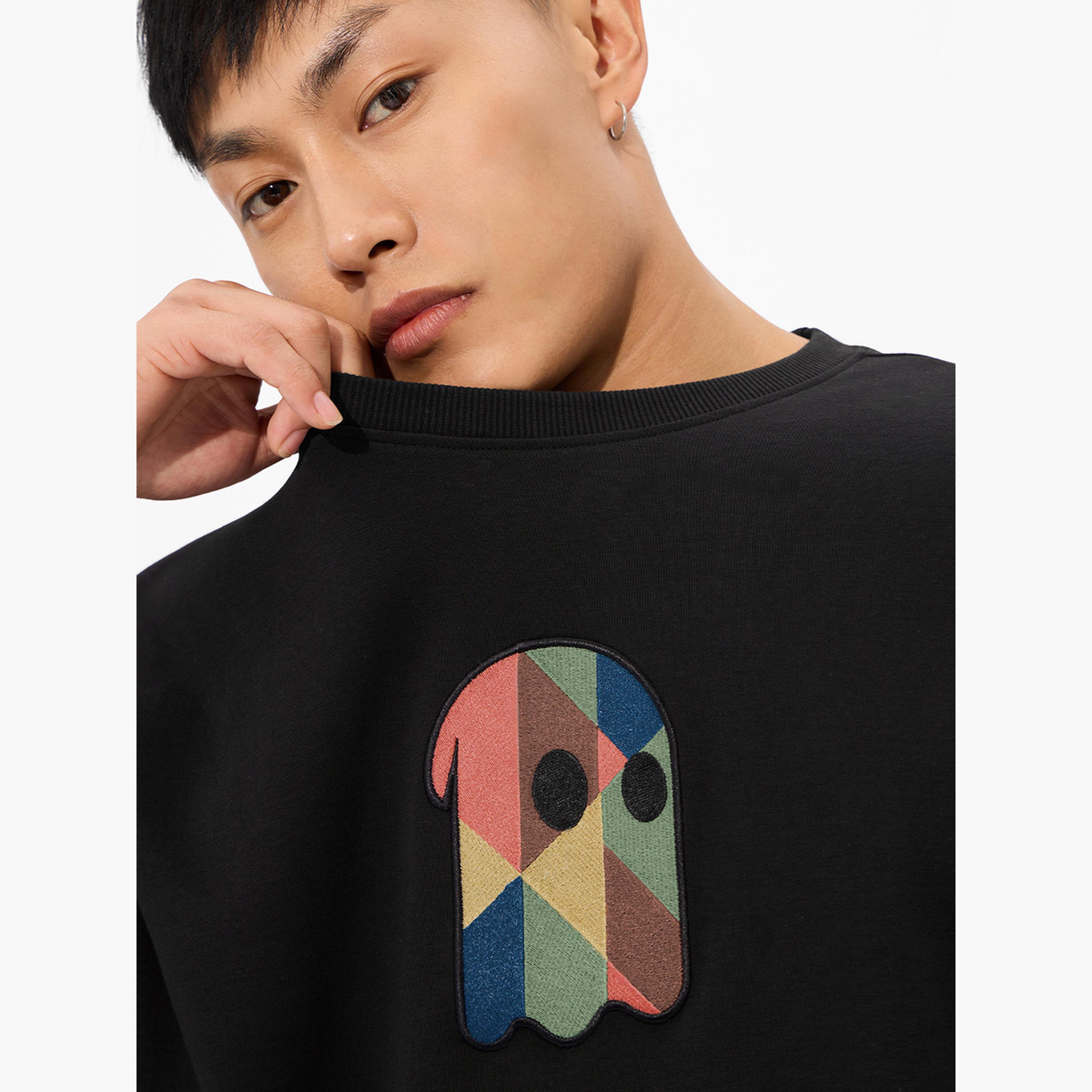 ذا سولد ستور × ستايلي - تي شيرت رجالي أسود حجم كبير مع مرقعات-men-clothing-tshirtsandpolos-tshirts-image-6