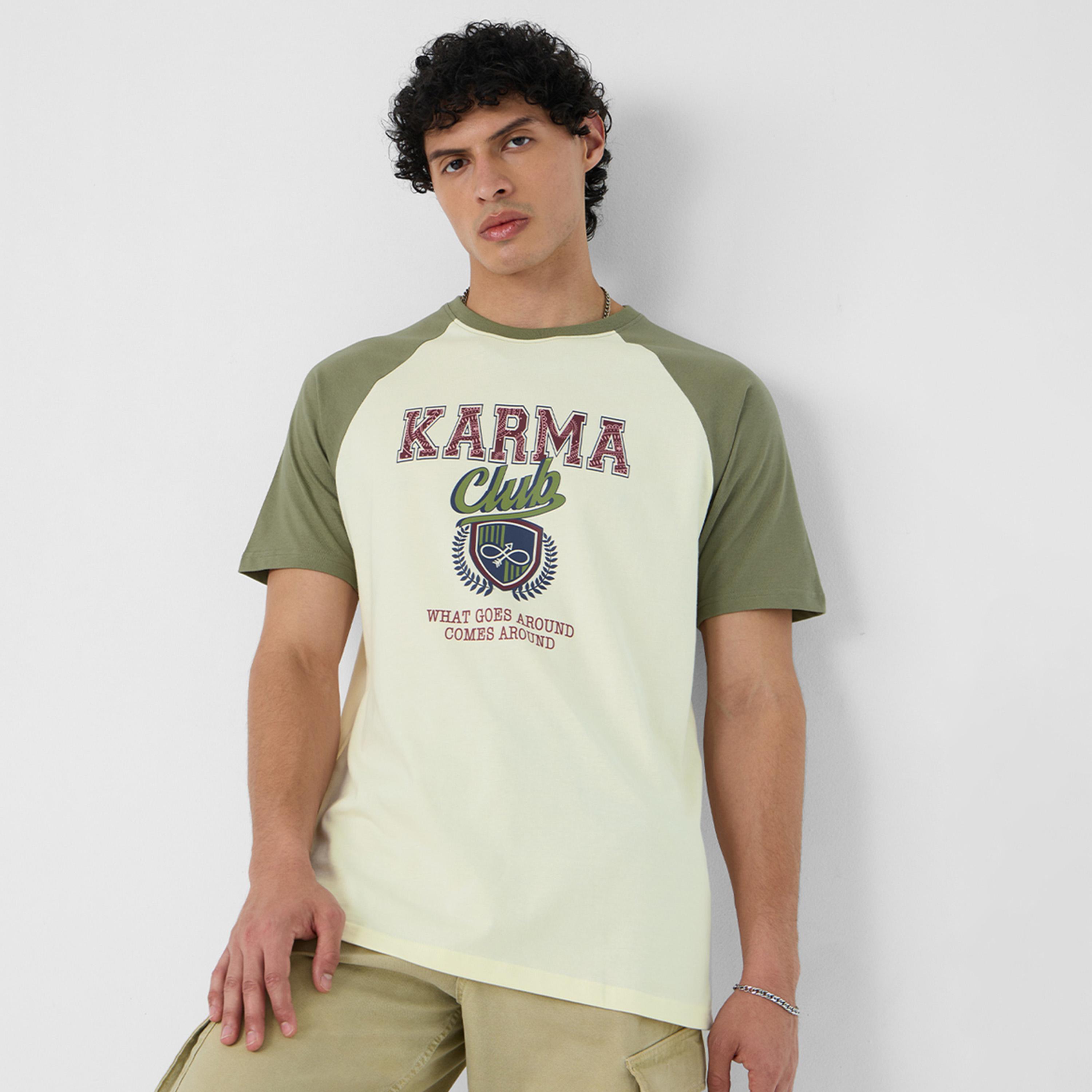 The Souled Store X Styli Men Green Raglan Sleeve Printed T-Shirt-men-clothing-tshirtsandpolos-tshirts-image-1